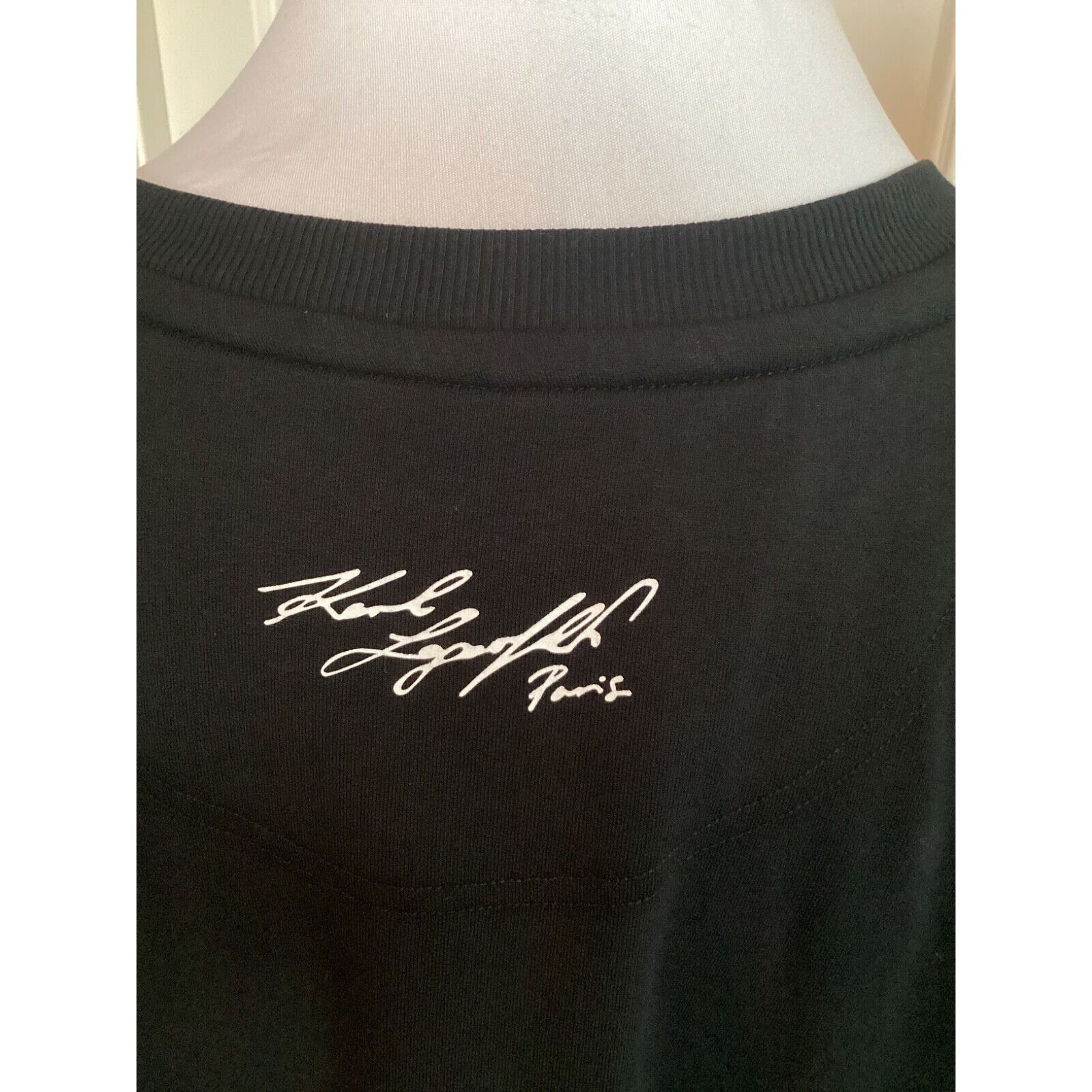 Karl Lagerfeld KARL LAGERFELD SWEATSHIRT WHITE EMBROIDERED LOGO BLACK 2X Size XXL / US 16-18 / IT 52-54 - 4 Thumbnail