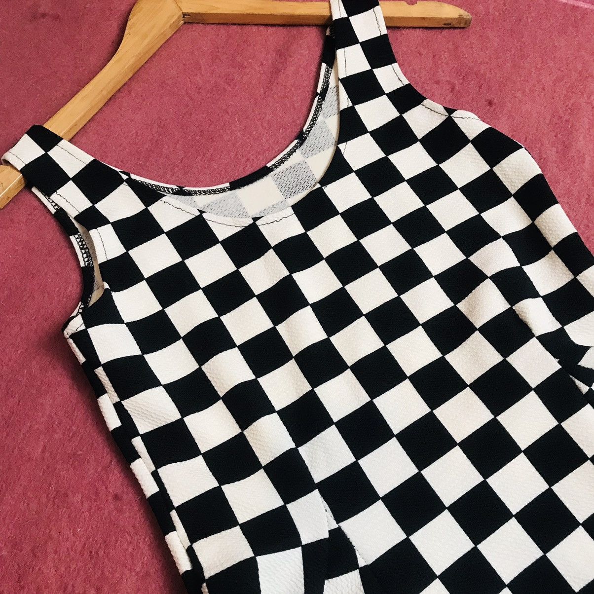20471120 × If Six Was Nine Japanese Checker Babydoll Mini Dress Size M / US 6-8 / IT 42-44 - 2 Thumbnail