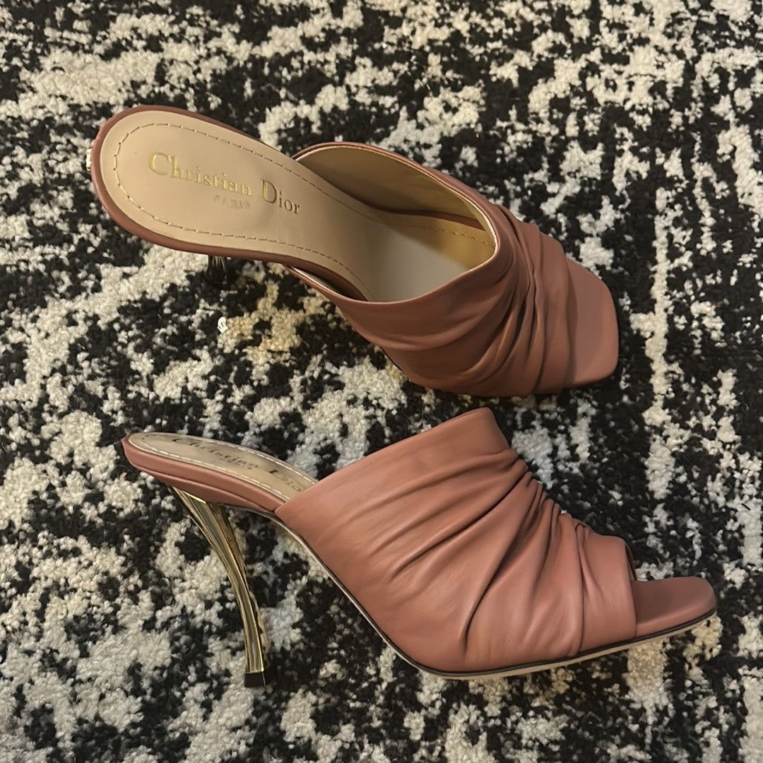 Dior Christian Dior D-Fame Heeled Sandal Rust Colored Lambskin Size US 9.5 / IT 39.5 - 4 Thumbnail