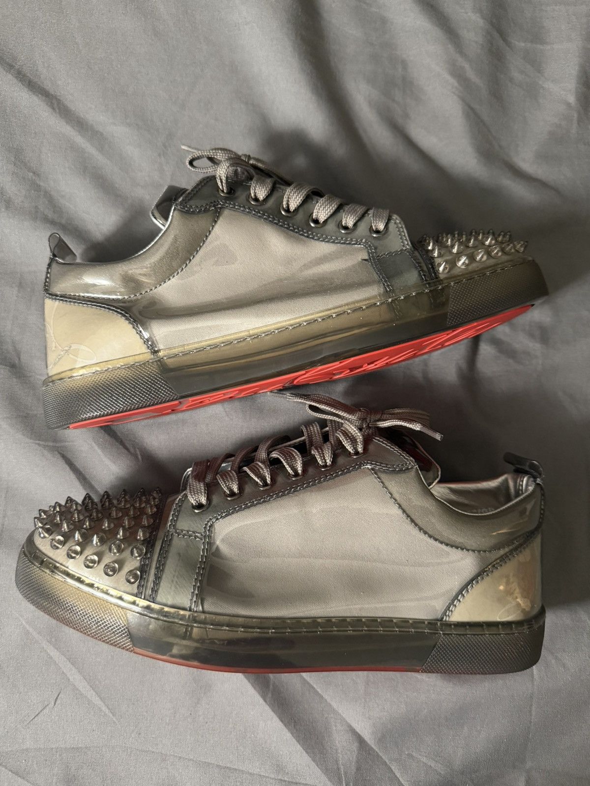 Christian Louboutin Christian Louboutin Gray Xray Low Top Sneakers Sz 40EU/7M US Size US 7 / EU 40 - 1 Thumbnail