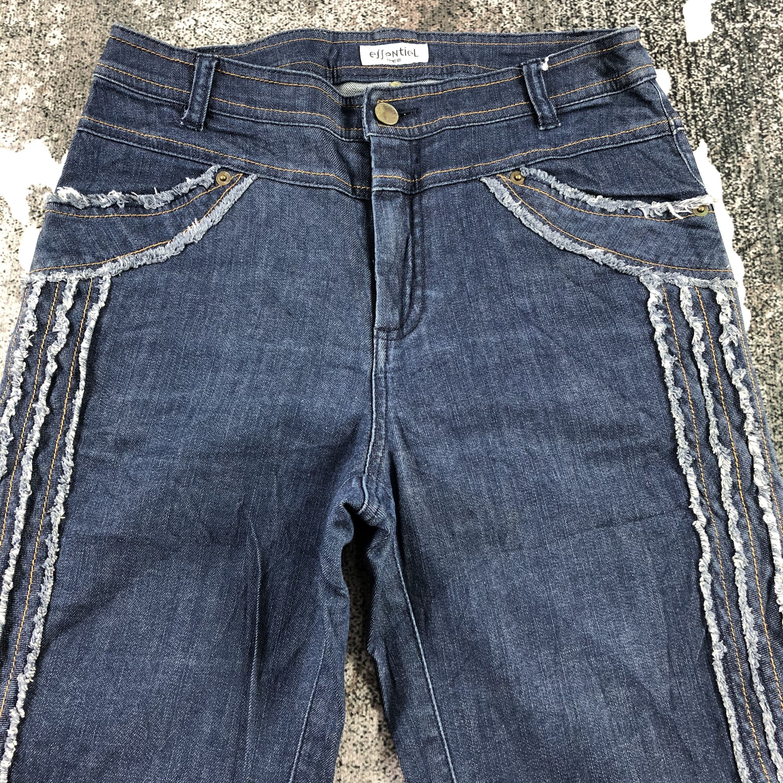 Hiroko Koshino Homme Hiroko Bis Jeans Blue Flare Denim KJ1349 Size US 29 - 3 Thumbnail
