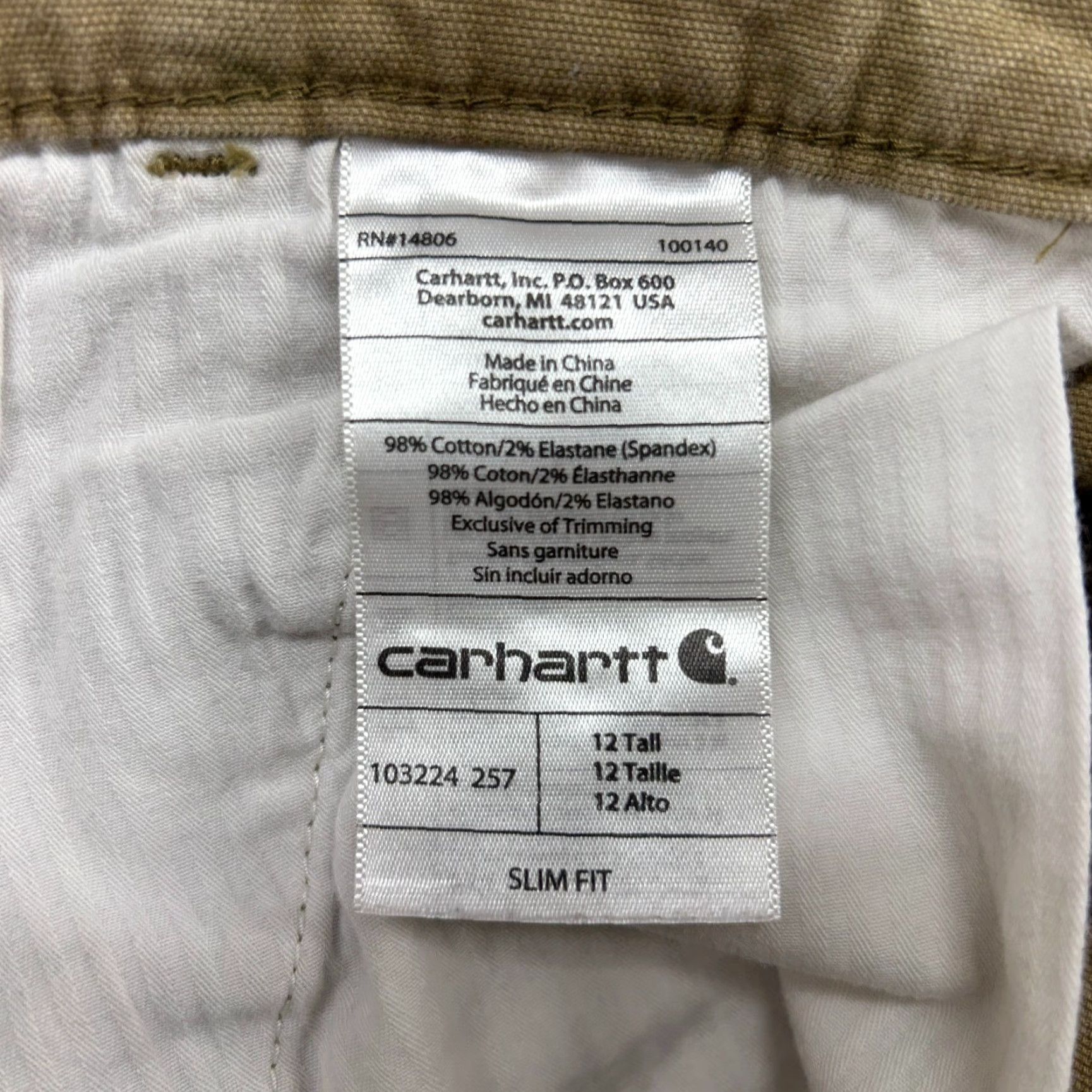 Carhartt Carhartt Pants Womens 12 Tall Brown Tan Slim Fit Straight Leg Cotton Rugged Flex Size 34" / US 12 / IT 48 - 6 Thumbnail