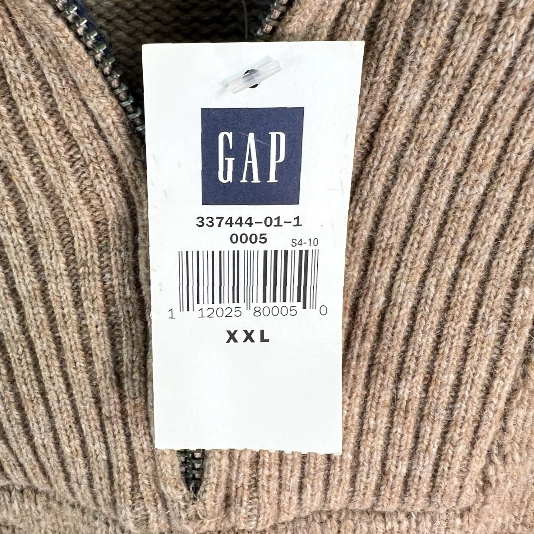Gap GAP Sweater Main Point: Quarter Zip Lambswool Knit Pullover - 2XL Brown Mens NWT Size US XXL / EU 58 / 5 - 3 Thumbnail