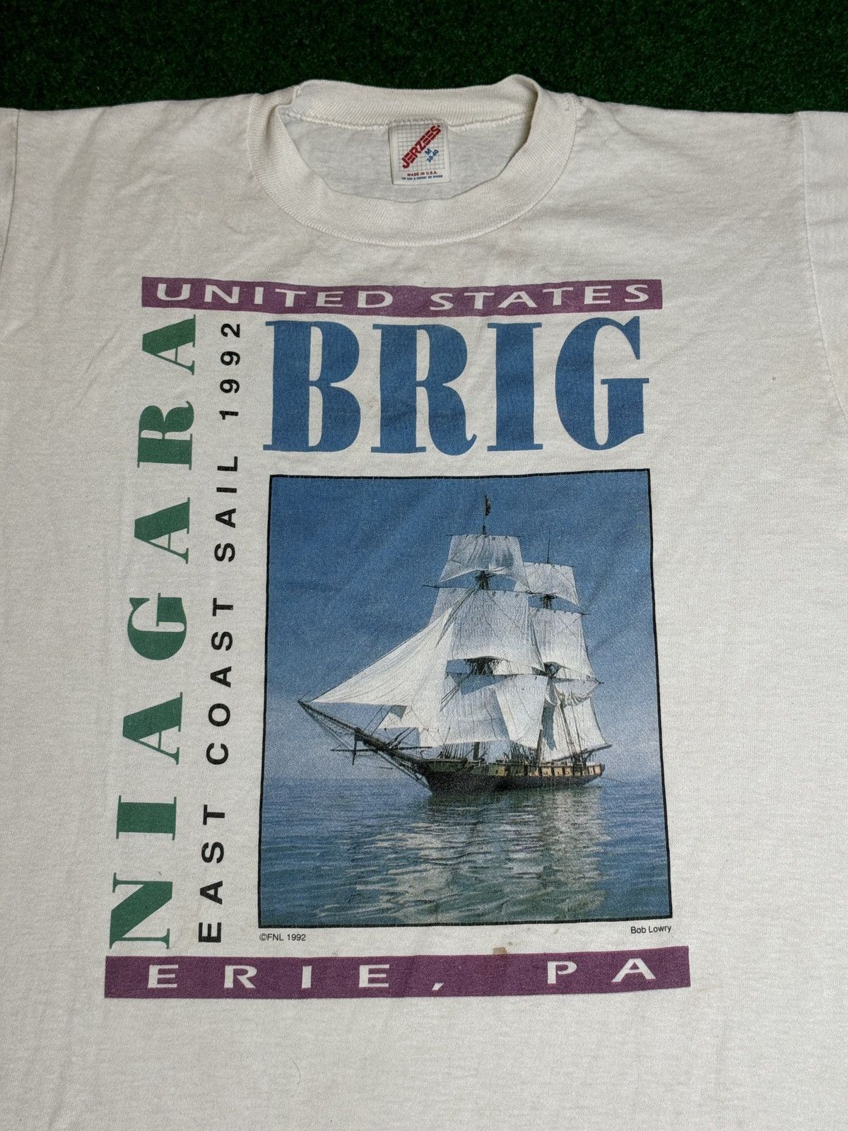 Jerzees × Vintage Vintage 90s US Brig Niagara 1992 Erie Pa Sailing T Shirt Size US M / EU 48-50 / 2 - 2 Thumbnail