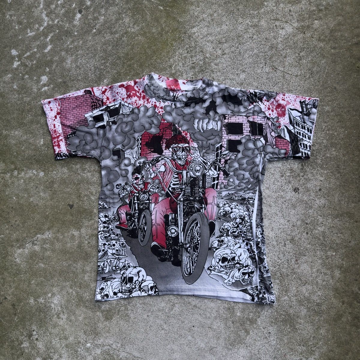 Oakley × Vintage 90s Oakley Vintage Flame Skull Logo T-shirt | Grailed