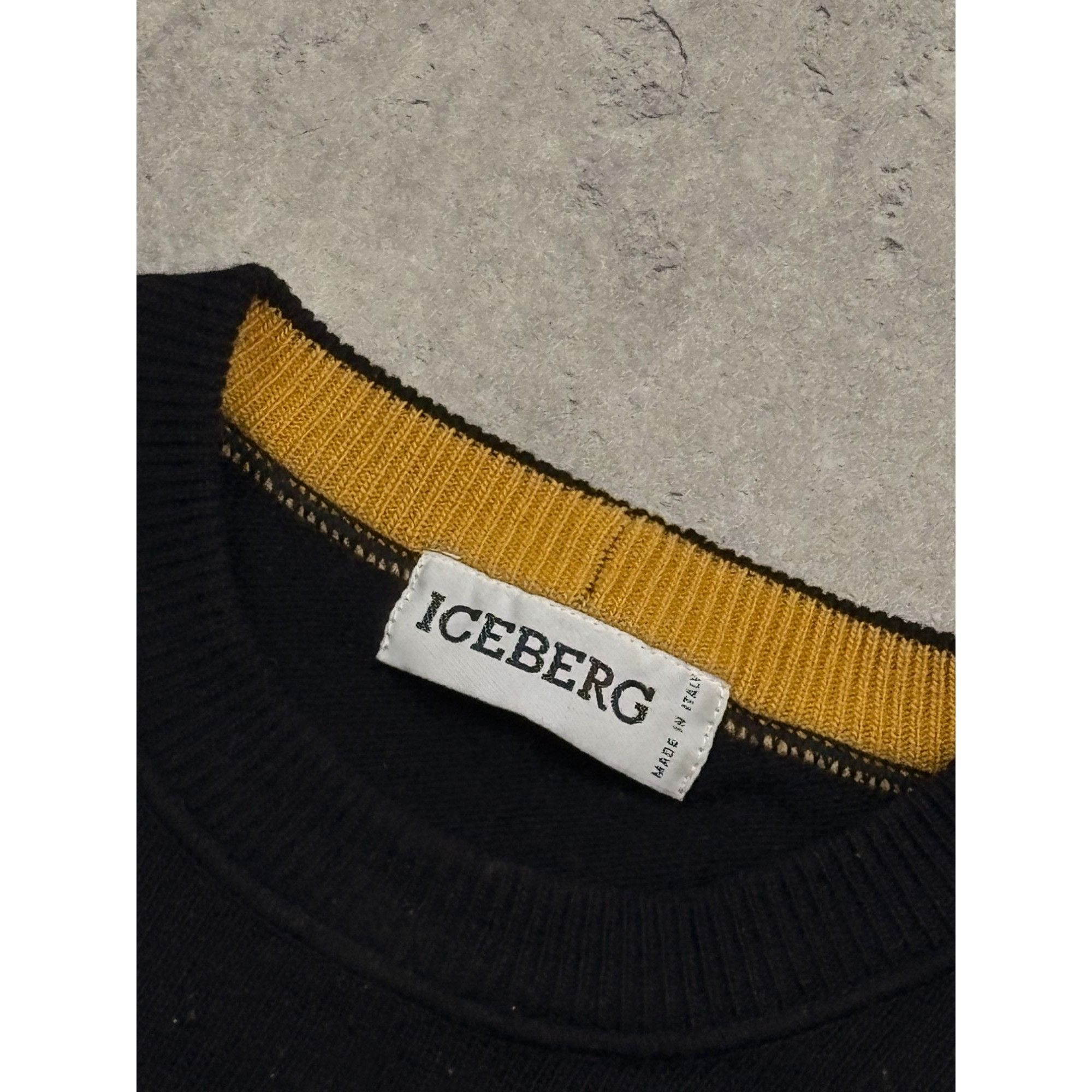 Iceberg Iceberg Mens Black Knit Crewneck Sweater With Soul Brothers Size US L / EU 52-54 / 3 - 5 Thumbnail