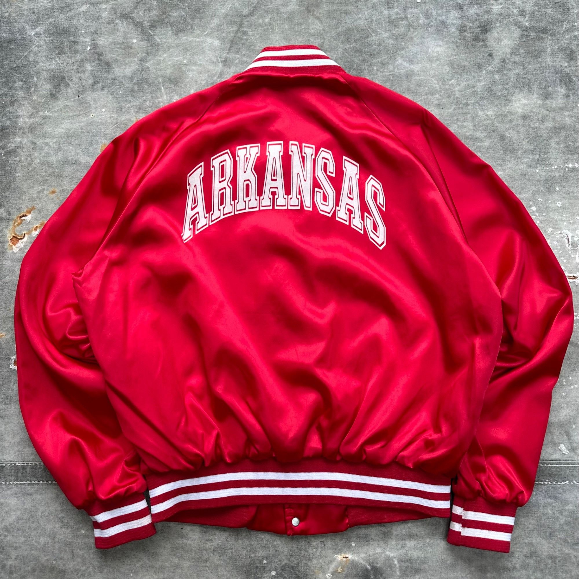Vintage Vintage 80s/90s Chalk Line Arkansas Razorbacks Satin Bomber Size US L / EU 52-54 / 3 - 2 Thumbnail