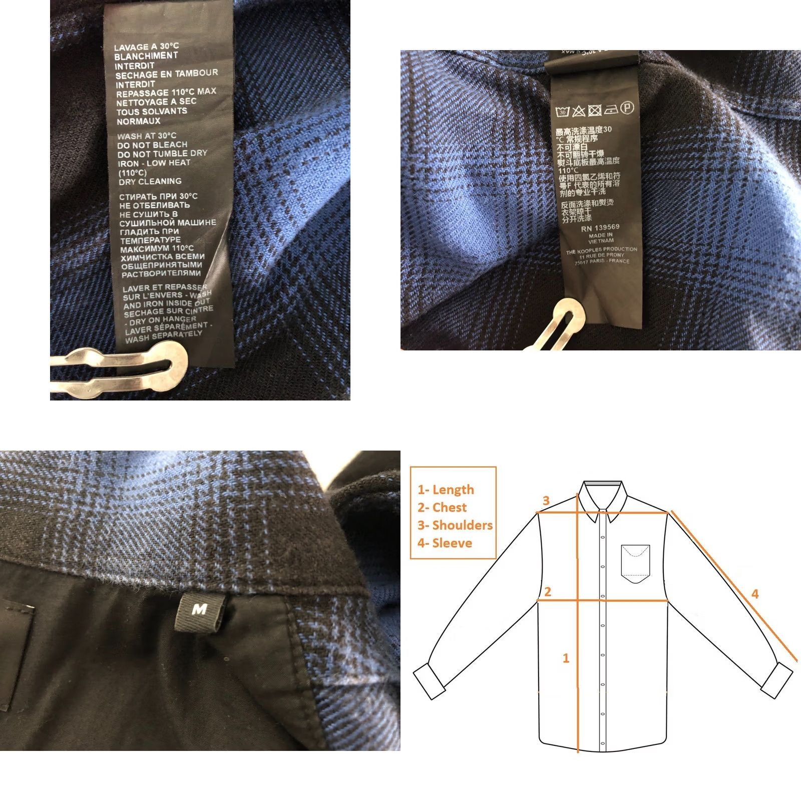 The Kooples The Kooples Shirt Blue Cotton Check M Regular Men Button-Up Shirt Size US M / EU 48-50 / 2 - 9 Thumbnail