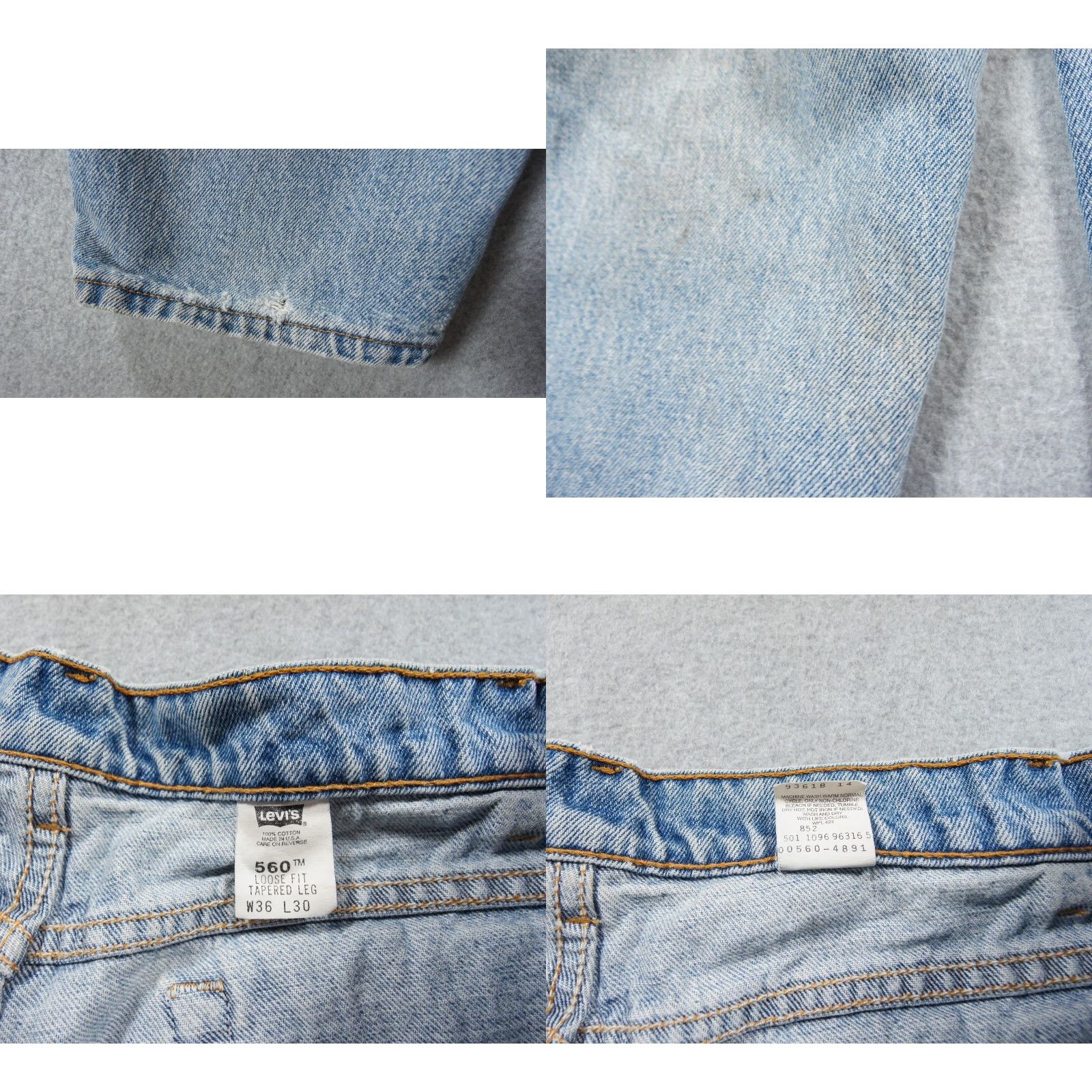 Levi's VINTAGE Levi's Jeans Mens 36x30 Blue Denim 560 Loose Fit Tapered Leg 90s Jeans Mens Size US 36 / EU 52 - 9 Thumbnail