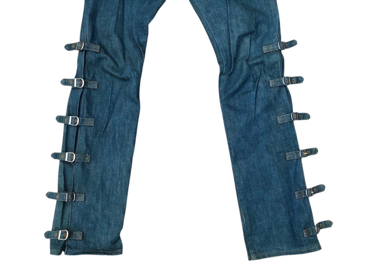 Morgan Homme Flare Bondage MORGAN HOMME Japanese Brand Strap Leg Jeans Size 31" - 4 Thumbnail