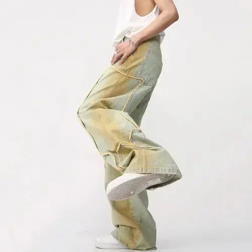 Jean High Street Male Fashion Vintage Jeans Trendy American Style Size US 32 / EU 48 - 4 Thumbnail