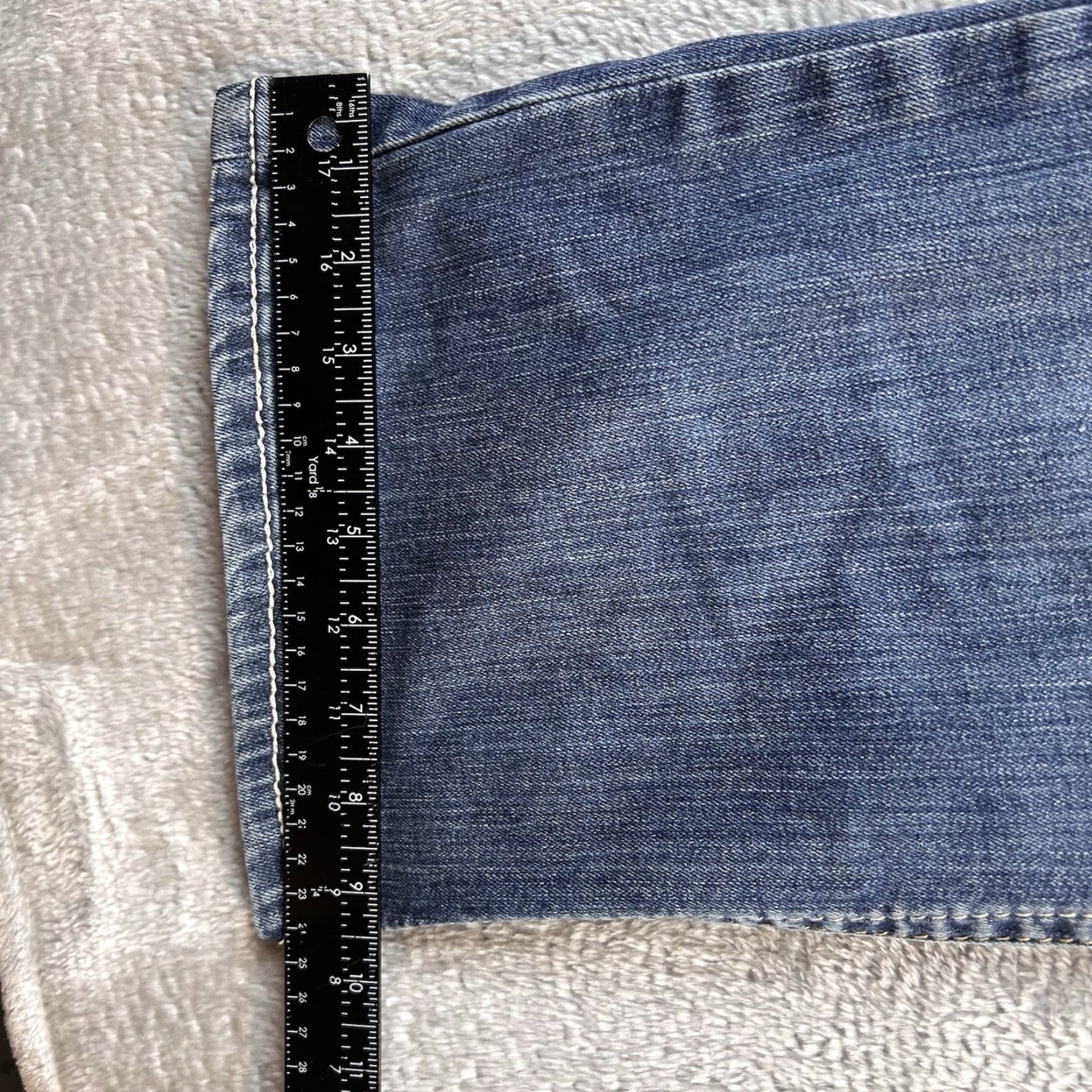 Ariat Ariat Real Denim Jeans Women's 32S Blue Distressed Bootcut 5-Pocket Logo Embroidered Denim Cotton Spandex Regular Size 32 — City College Logo Size 24" / US 00 / IT 34 - 7 Thumbnail