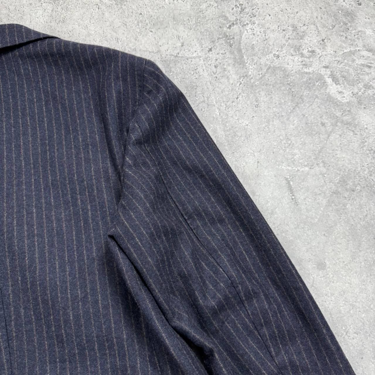 Suitsupply Suitsupply Double-Breasted Striped Wool Blazer Blue/ Brown Size 36R - 24 Thumbnail