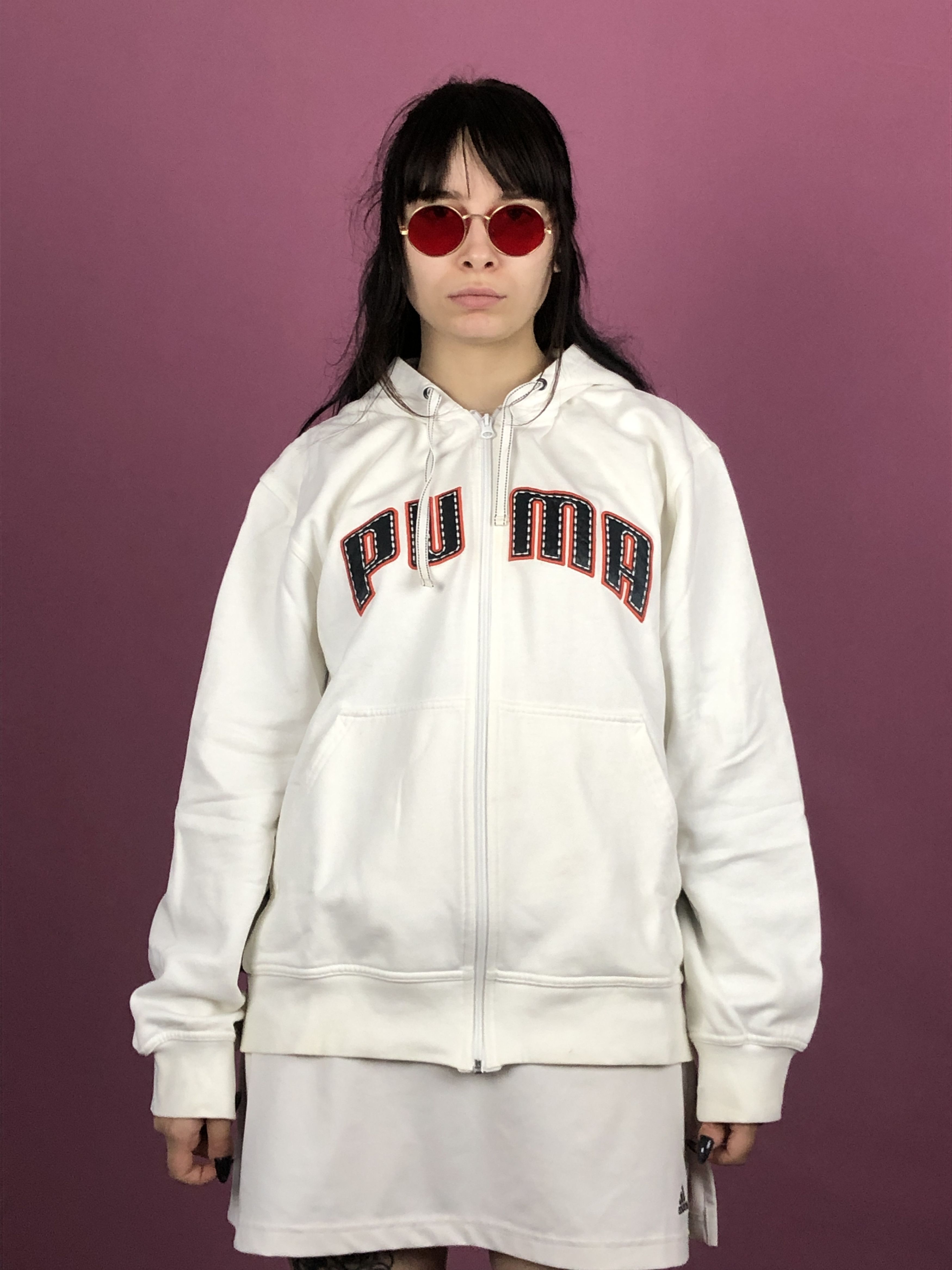 Puma × Vintage 90s Puma Vintage Women's Zip Hoodie - XL Size XL / US 12-14 / IT 48-50 - 2 Thumbnail