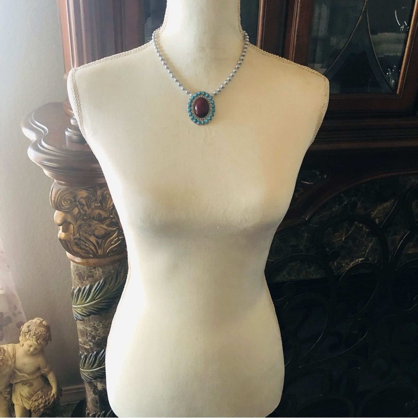 Handmade Handcrafted repurpose vintage southwest Pearl necklace Size ONE SIZE - 6 Thumbnail