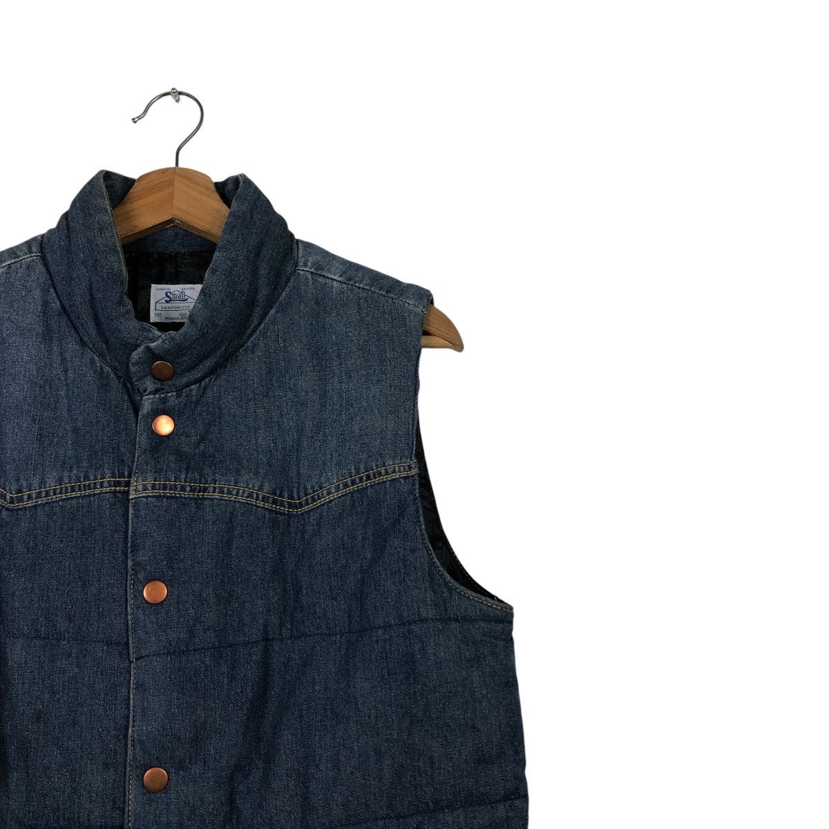 Japanese Brand Classic USA-Made Work Vest — Sanforized Denim Copper Buttons Size US M / EU 48-50 / 2 - 7 Thumbnail