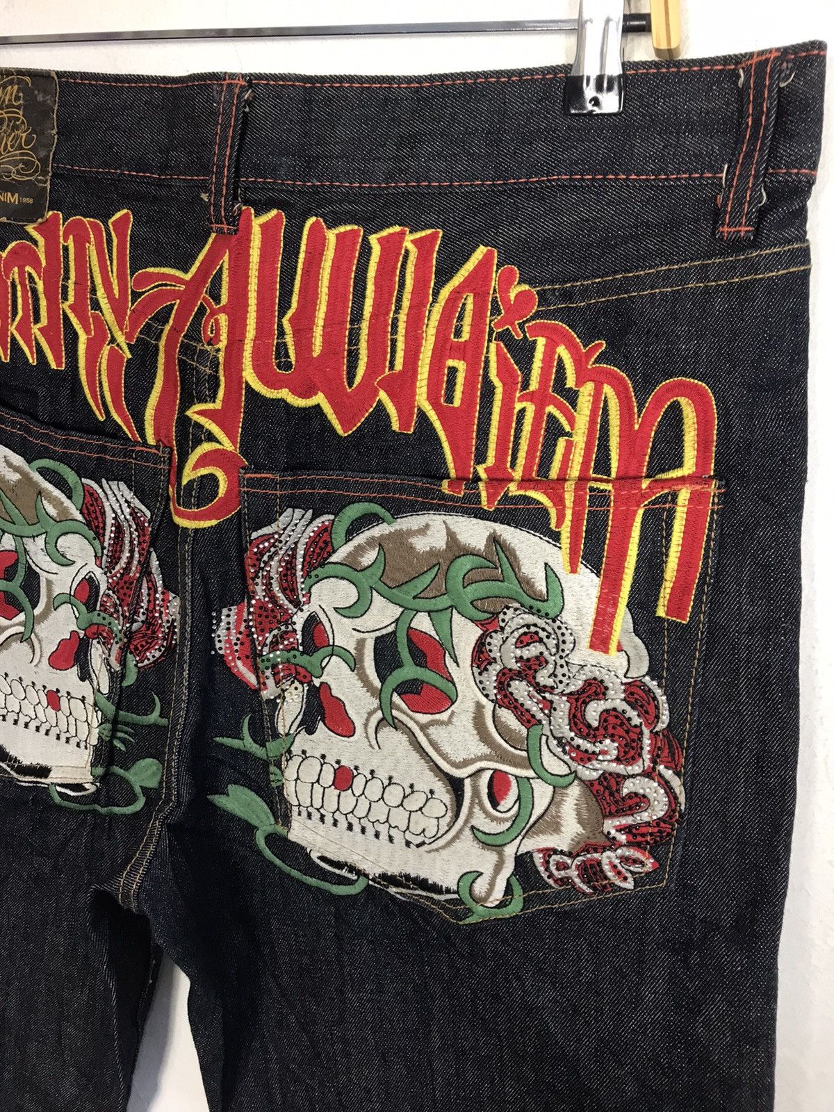 Christian Audigier Ed Hardy Denim Christian Audigier Embroidery Skull Bone Logo Size US 36 / EU 52 - 11 Thumbnail