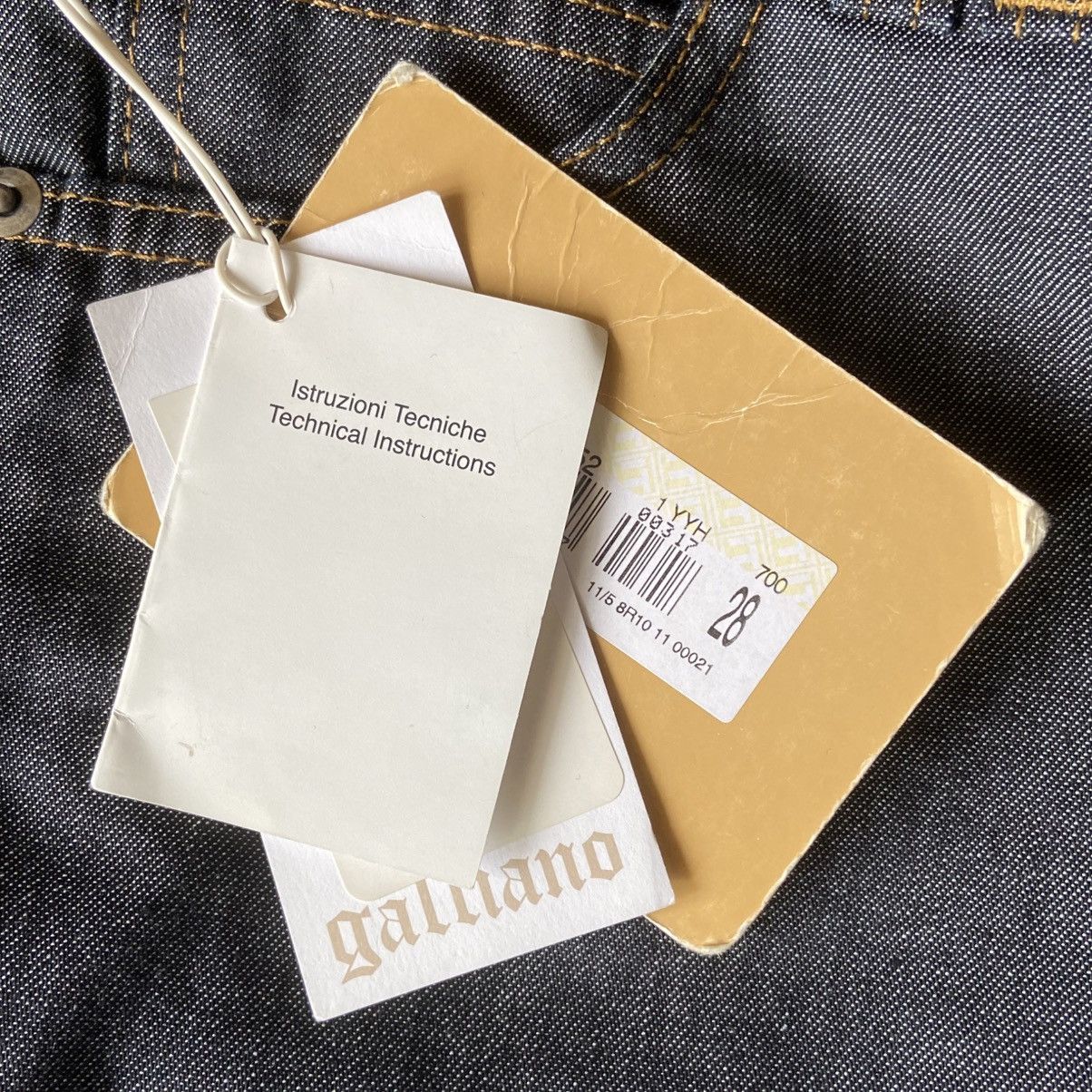 John Galliano 📌 Crazy John Galliano Y2K Low Skinny Denim Jeans Size 28" / US 6 / IT 42 - 8 Thumbnail