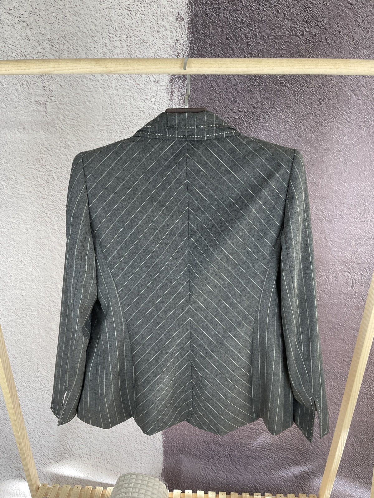 Escada Escada grey striped wool mohair double blazer Size XL / US 12-14 / IT 48-50 - 13 Thumbnail