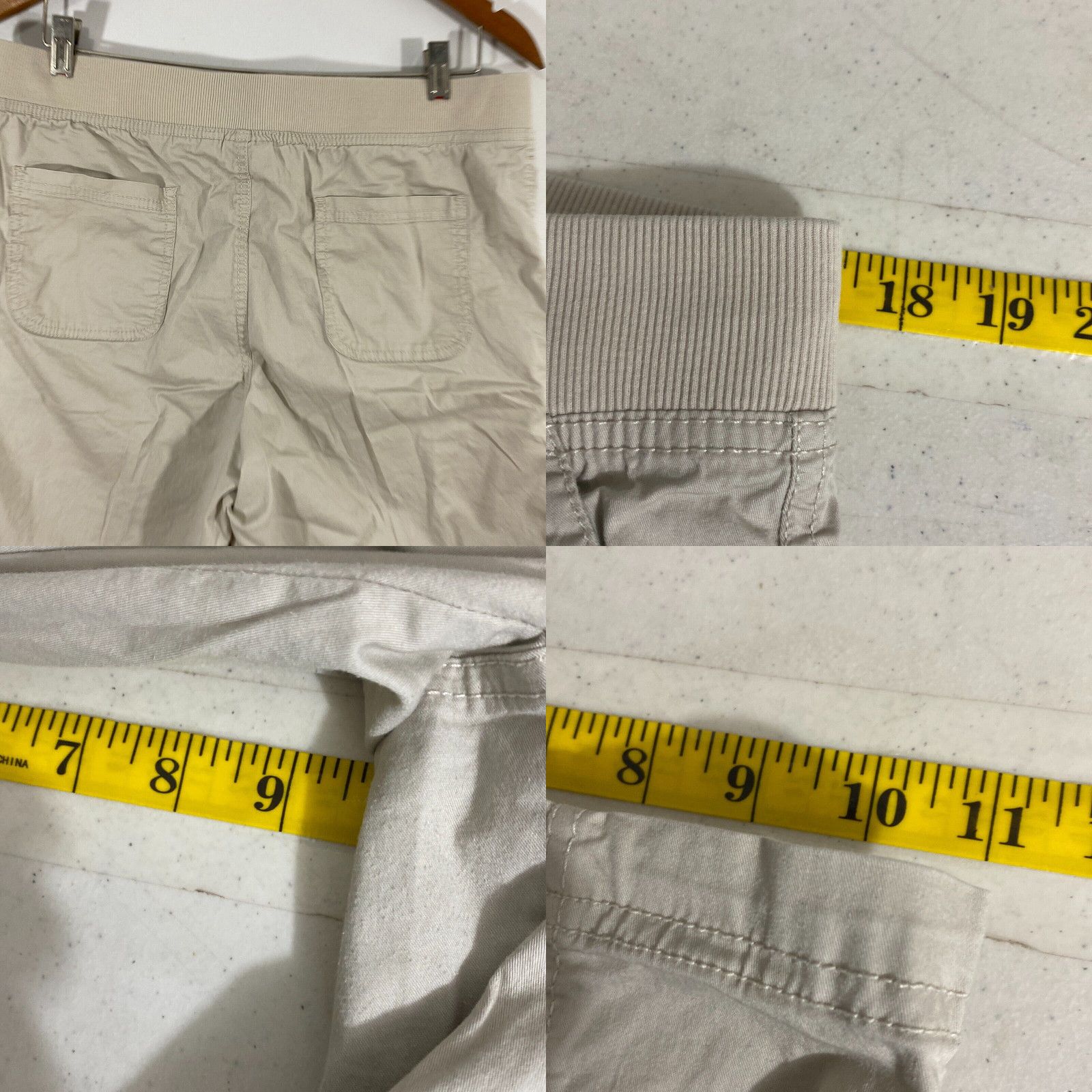 Vintage Kim Rogers Womens Ivory Elastic Waist Stretch Pockets Utility Shorts Size 12P Grailed