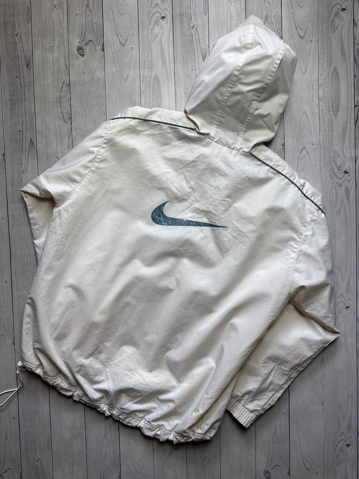 Nike × Vintage Vintage Nike white light jacket size M/L big logo Size US M / EU 48-50 / 2 - 2 Thumbnail