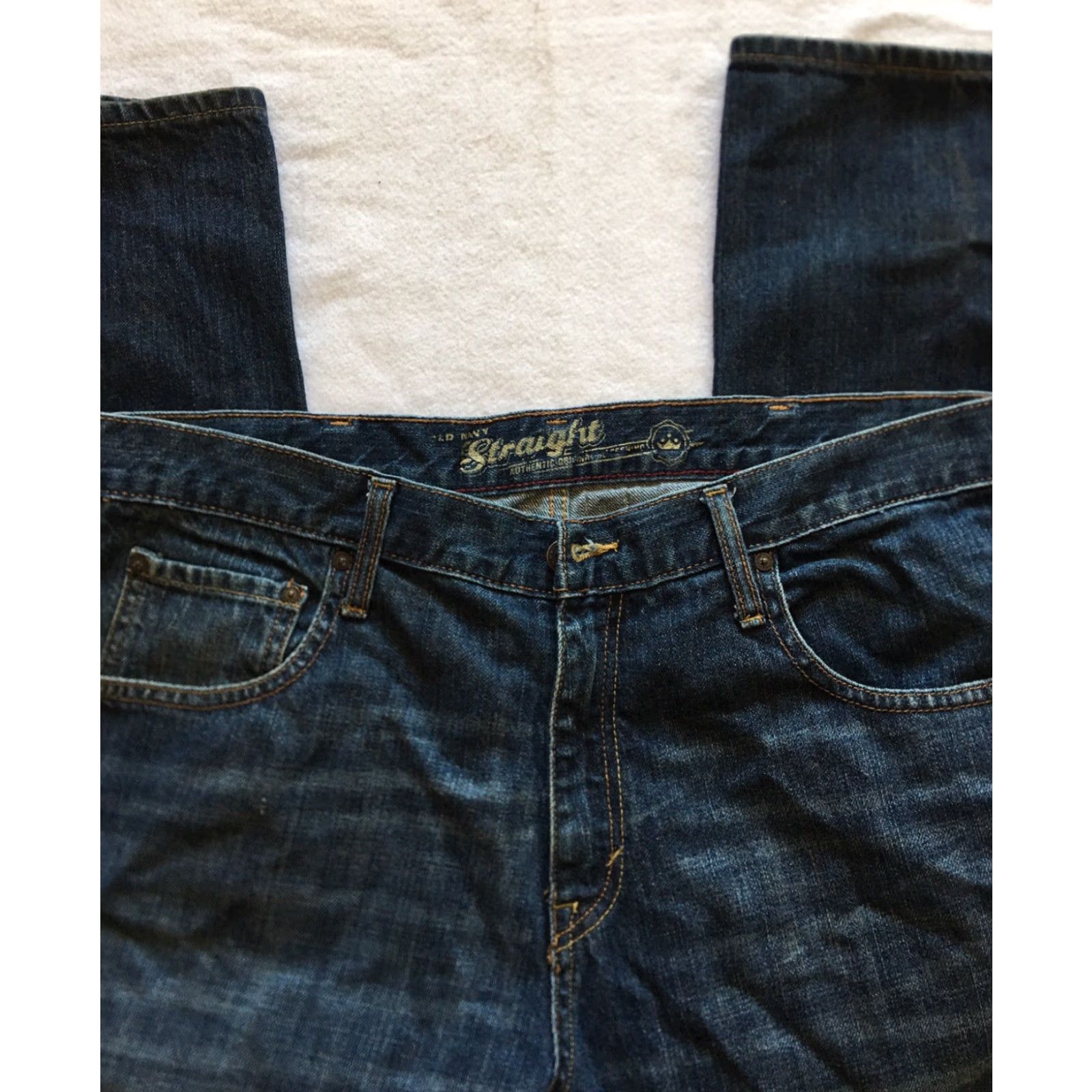 Old Navy Old Navy Jeans Men’s 38x30 Straight Denim Blue Regular Mid Rise 5-Pocket Zip Machine Washable Size US 38 / EU 54 - 5 Thumbnail