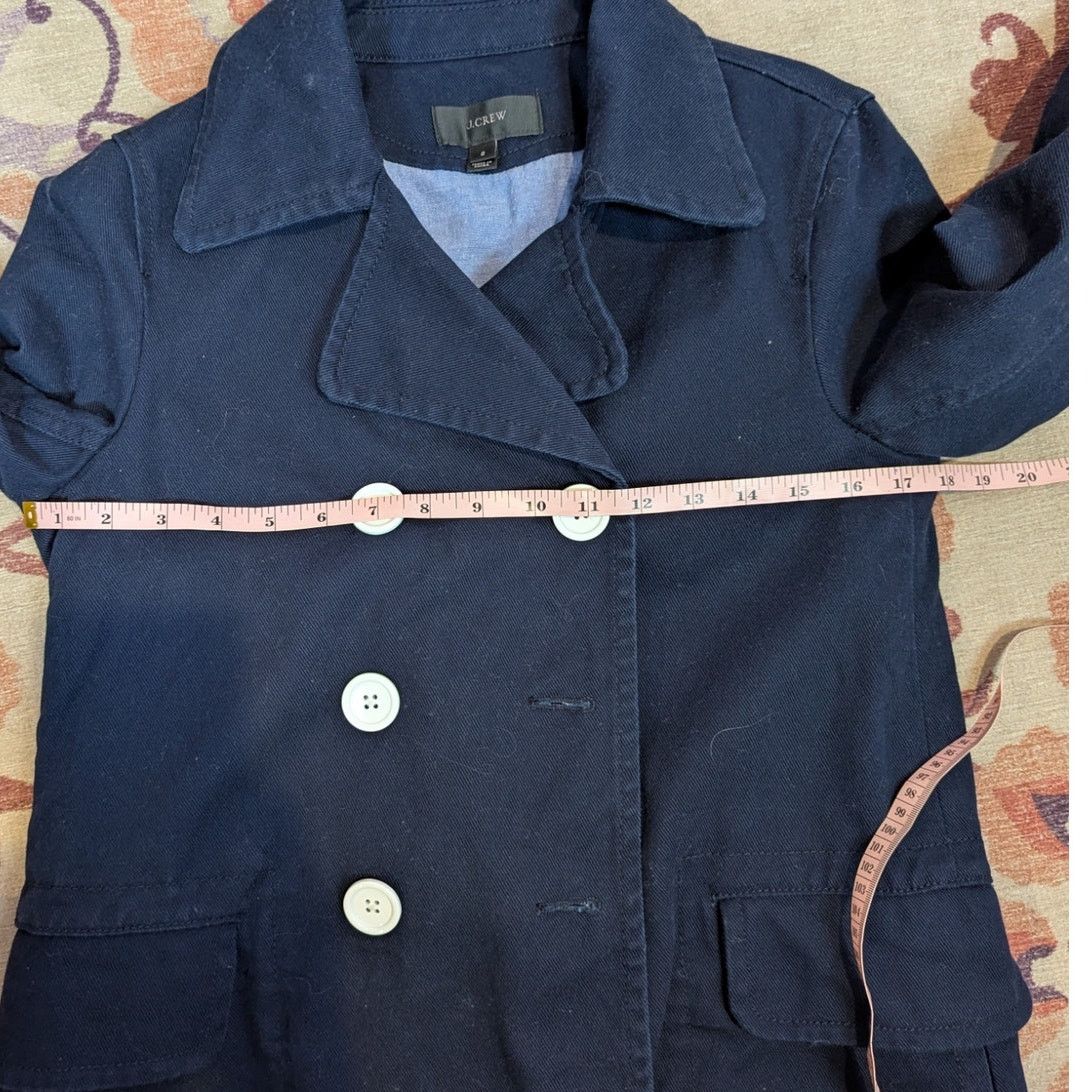 J.Crew J. Crew Canvas Double Breasted Pea Coat Blue Size 2 Size XS / US 0-2 / IT 36-38 - 8 Thumbnail