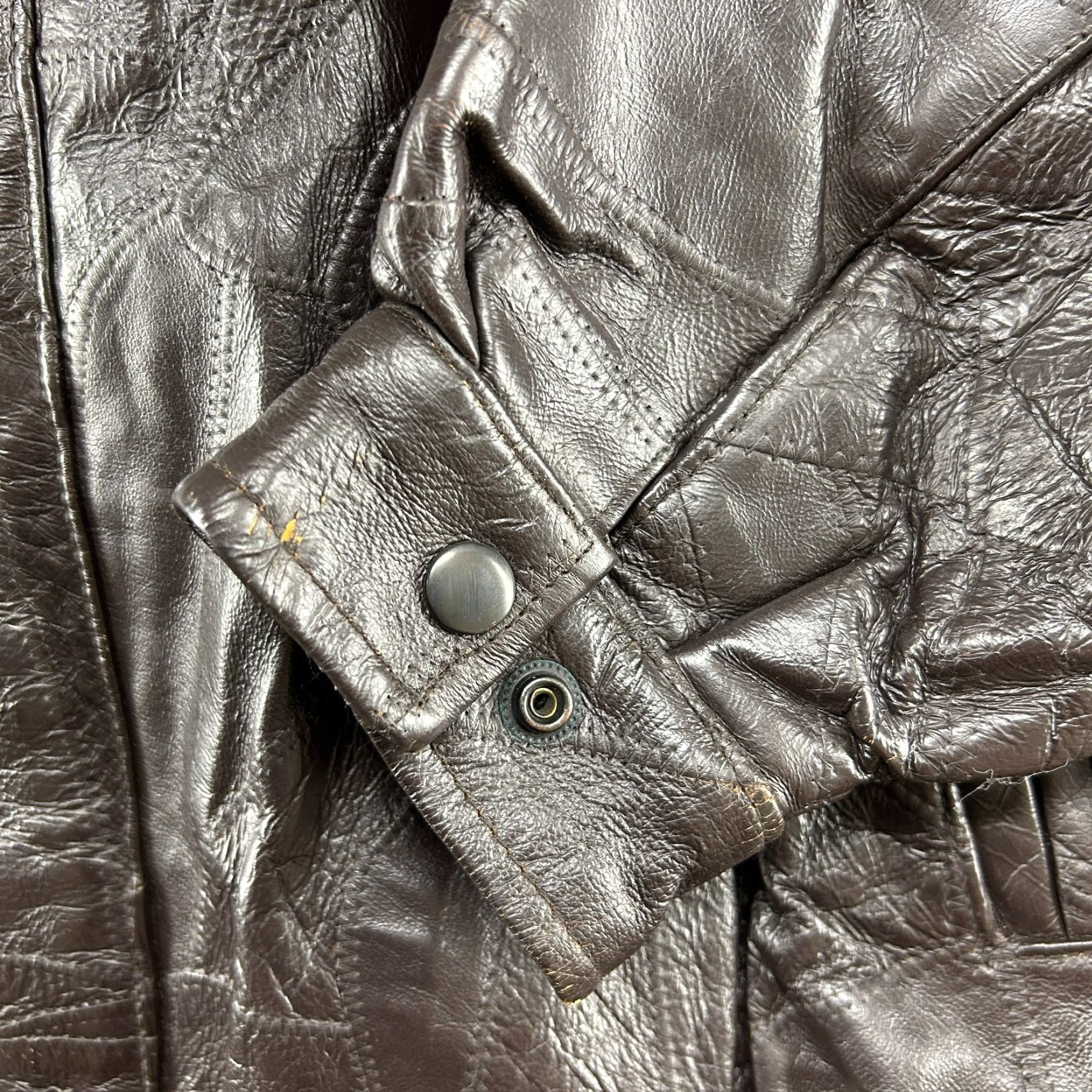 Haband VINTAGE Haband Jacket Mens L Brown Bomber Leather Patchwork Lined 90s Western Casual Zip Coat Mens Size US L / EU 52-54 / 3 - 6 Thumbnail