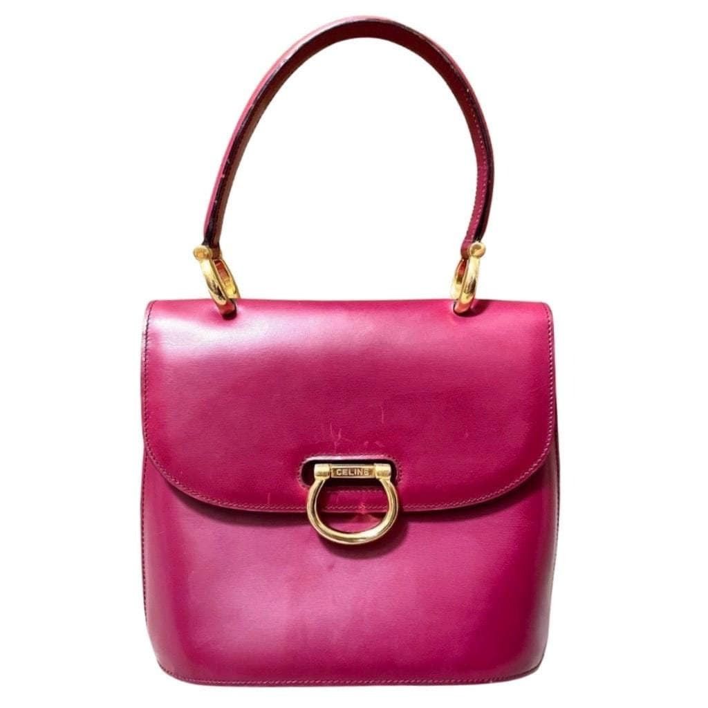Celine Vintage Celine bordeux, wine red leather handbag. Classic Size ONE SIZE - 1 Thumbnail
