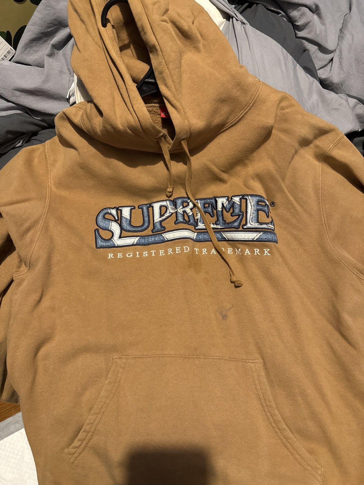 Supreme Supreme denim logo hoodie Size US M / EU 48-50 / 2 - 3 Thumbnail