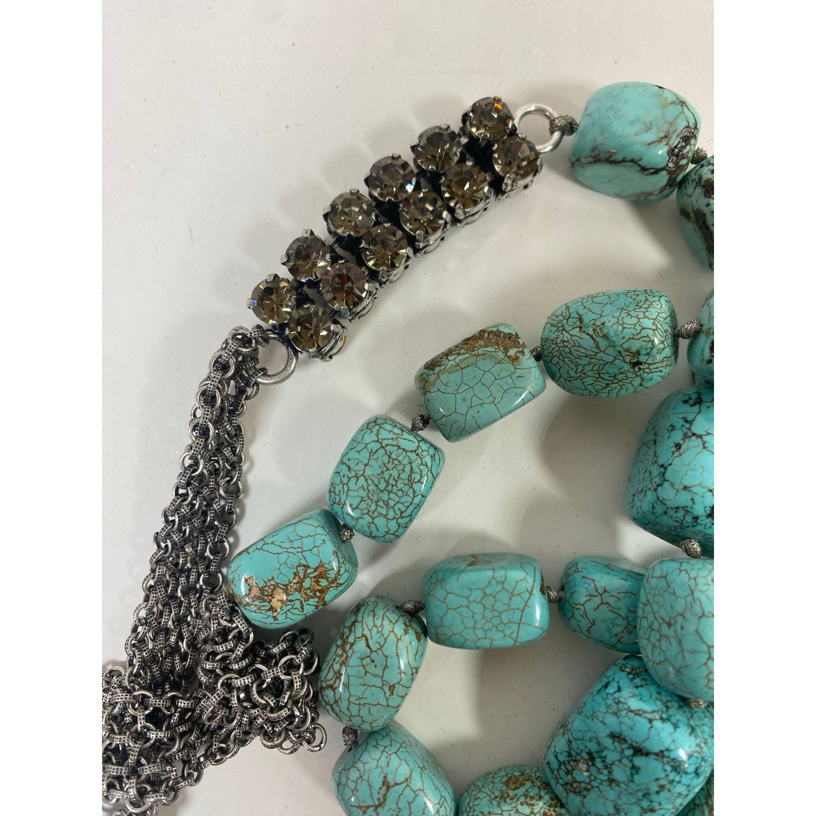 Other Genuine Turquoise 23" Necklace Large Chunky Natural Gemstone Size ONE SIZE - 4 Thumbnail