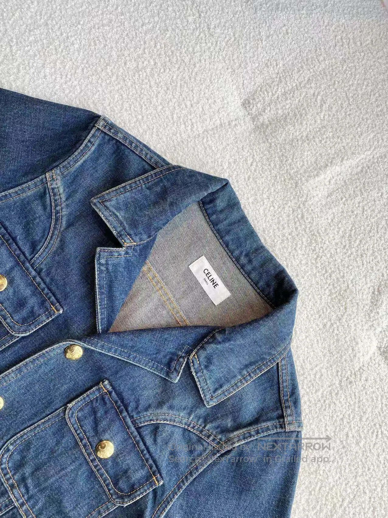 Celine Celine Gold-buttoned denim jacket| Size S / US 4 / IT 40 - 4 Thumbnail