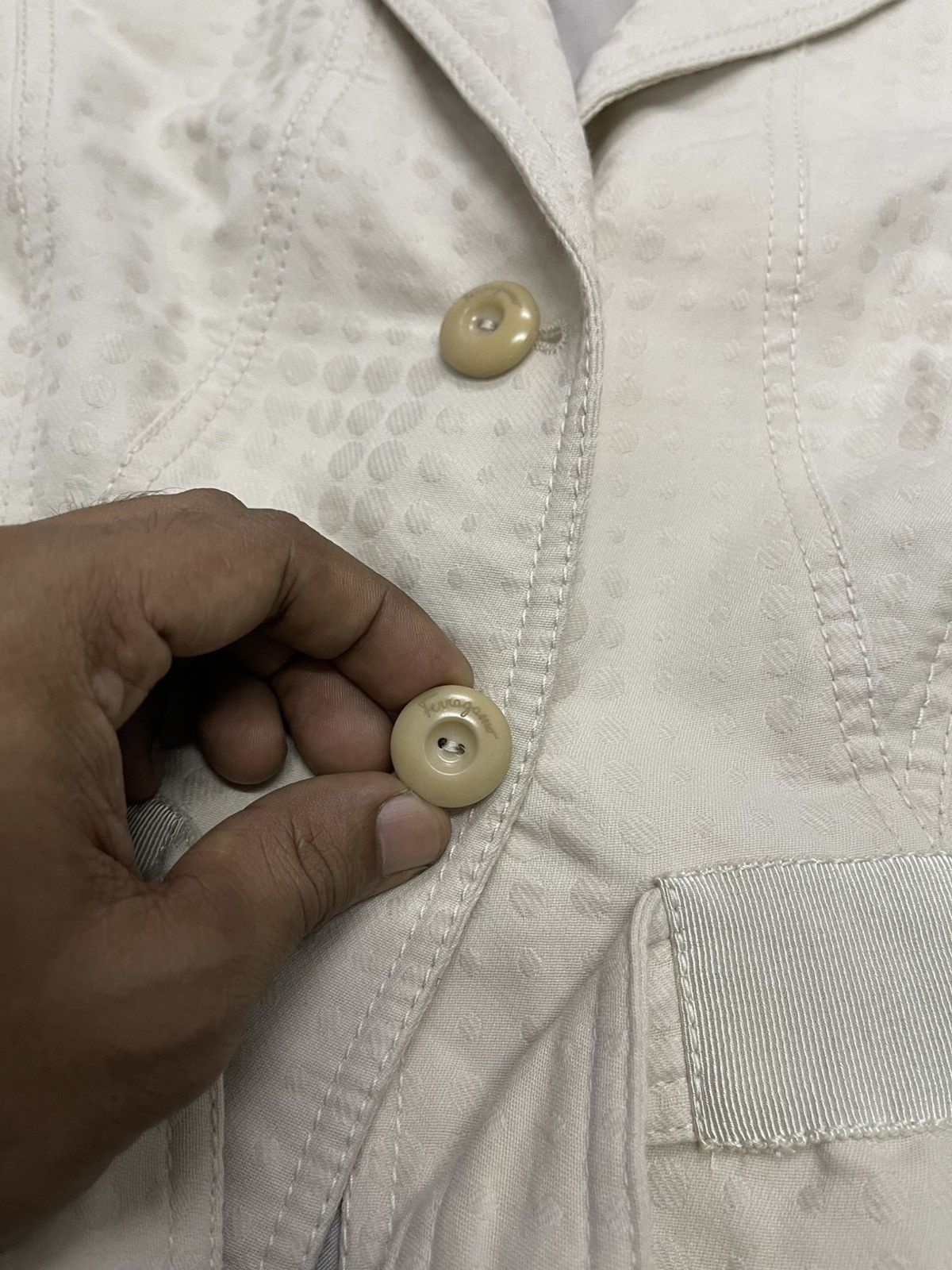 Salvatore Ferragamo 90s SALVATORE FERRAGAMO COTTON BLAZZER LINEN SILK RARE Size M / US 6-8 / IT 42-44 - 6 Thumbnail
