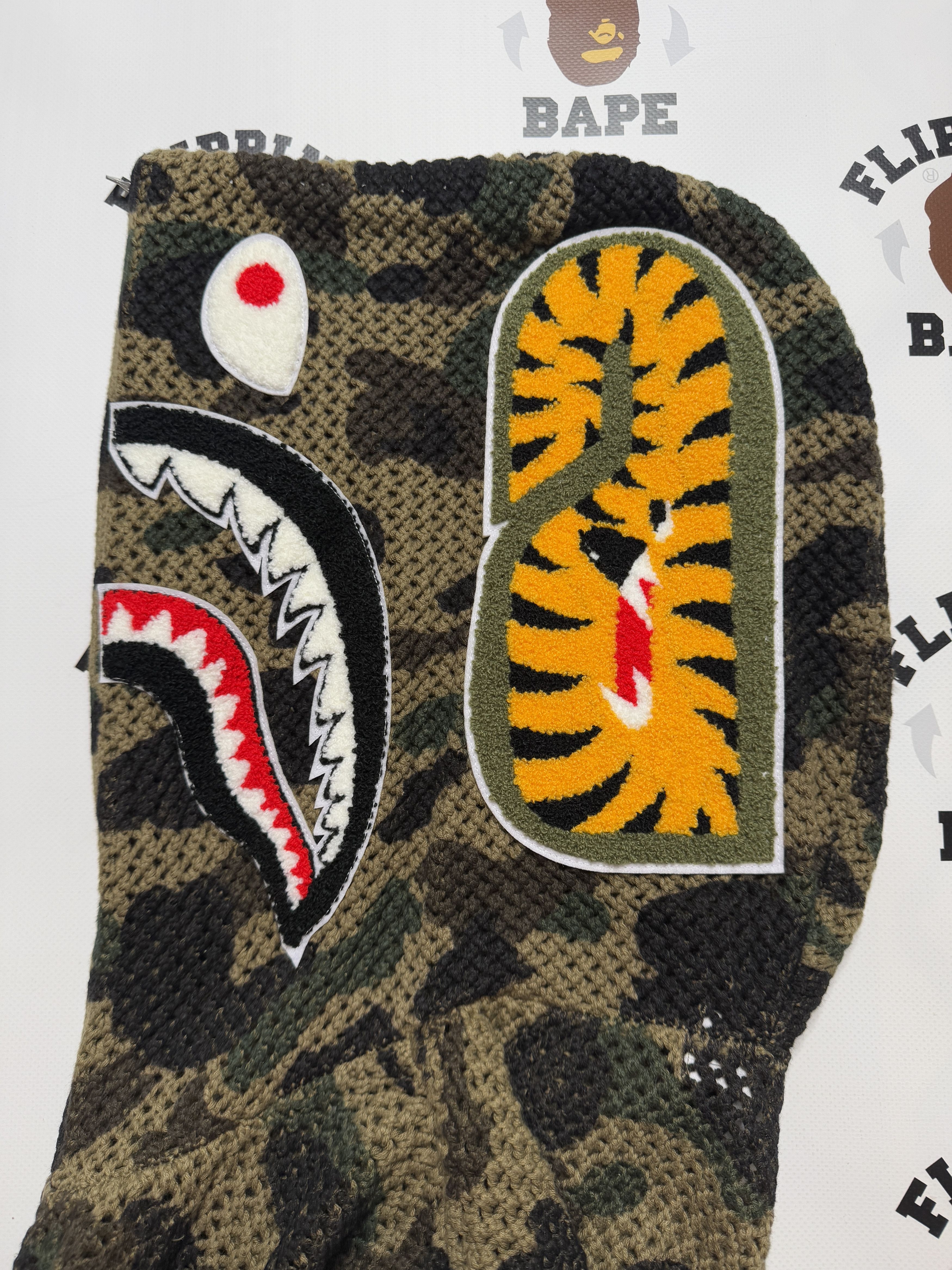 Bape 1ST CAMO CROCHET SHARK FULL ZIP HOODIE Size US L / EU 52-54 / 3 - 6 Thumbnail