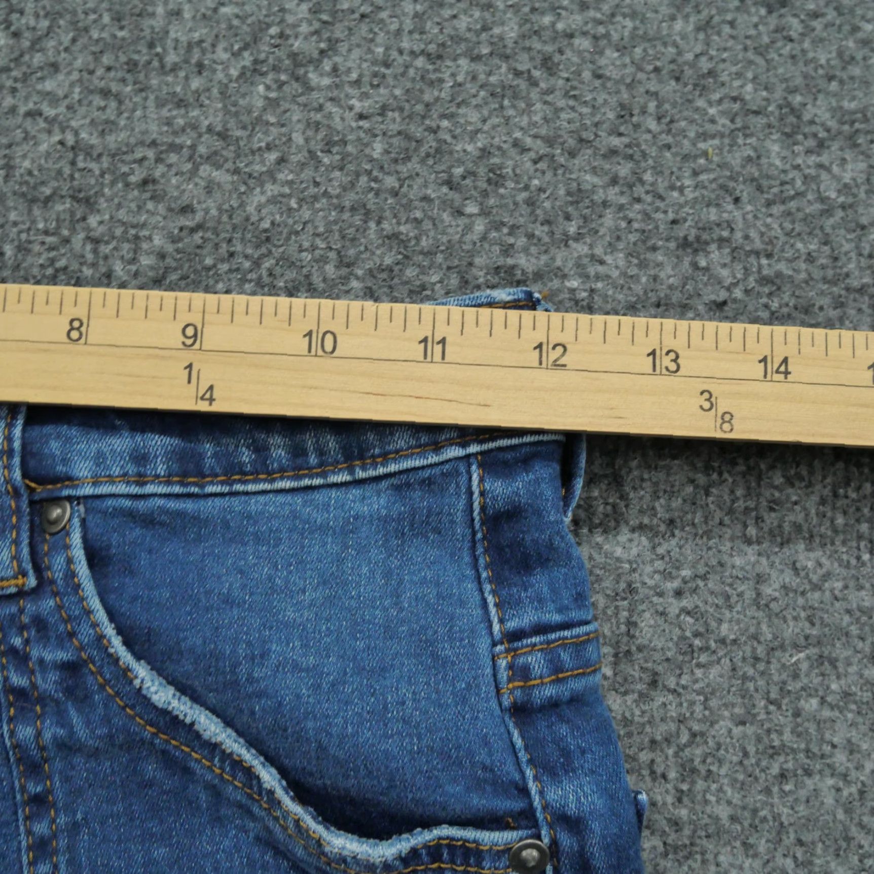 Vintage One X One Teaspoon Denim Bermuda Shorts Womens 26 Blue Button Fly Distressed Grunge Pockets Vintage No Size 42" / US 20 - 7 Thumbnail