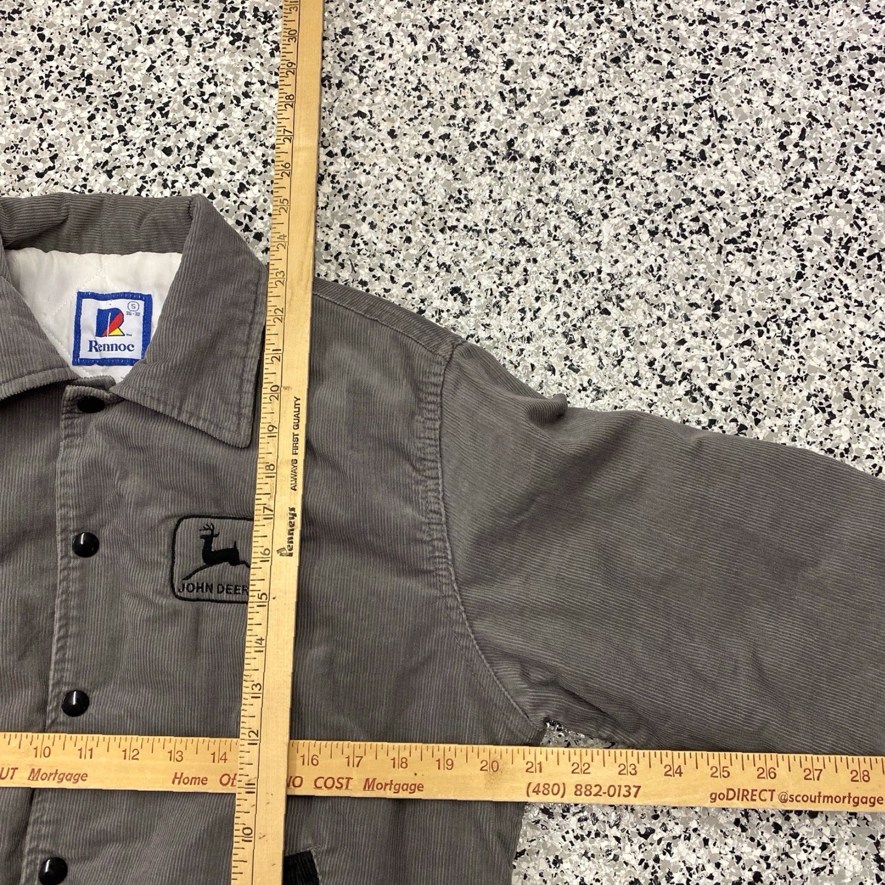 John Deere VINTAGE John Deere Bomber Jacket Corduroy Gray 2XL USA Made Small Mens Regular Pockets Quilted Size US XXL / EU 58 / 5 - 4 Thumbnail