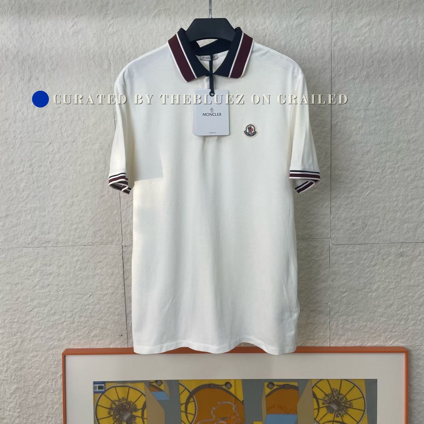 Moncler Moncler White Chest Logo Polo Shirt Size US L / EU 52-54 / 3 - 1 Thumbnail