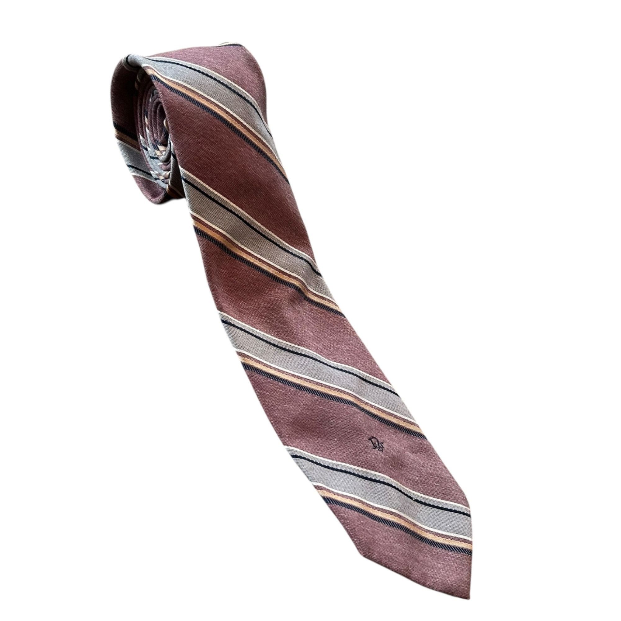 Dior Vintage Christian Dior Silk Blend Muted Classic Striped Tie Size ONE SIZE - 1 Thumbnail