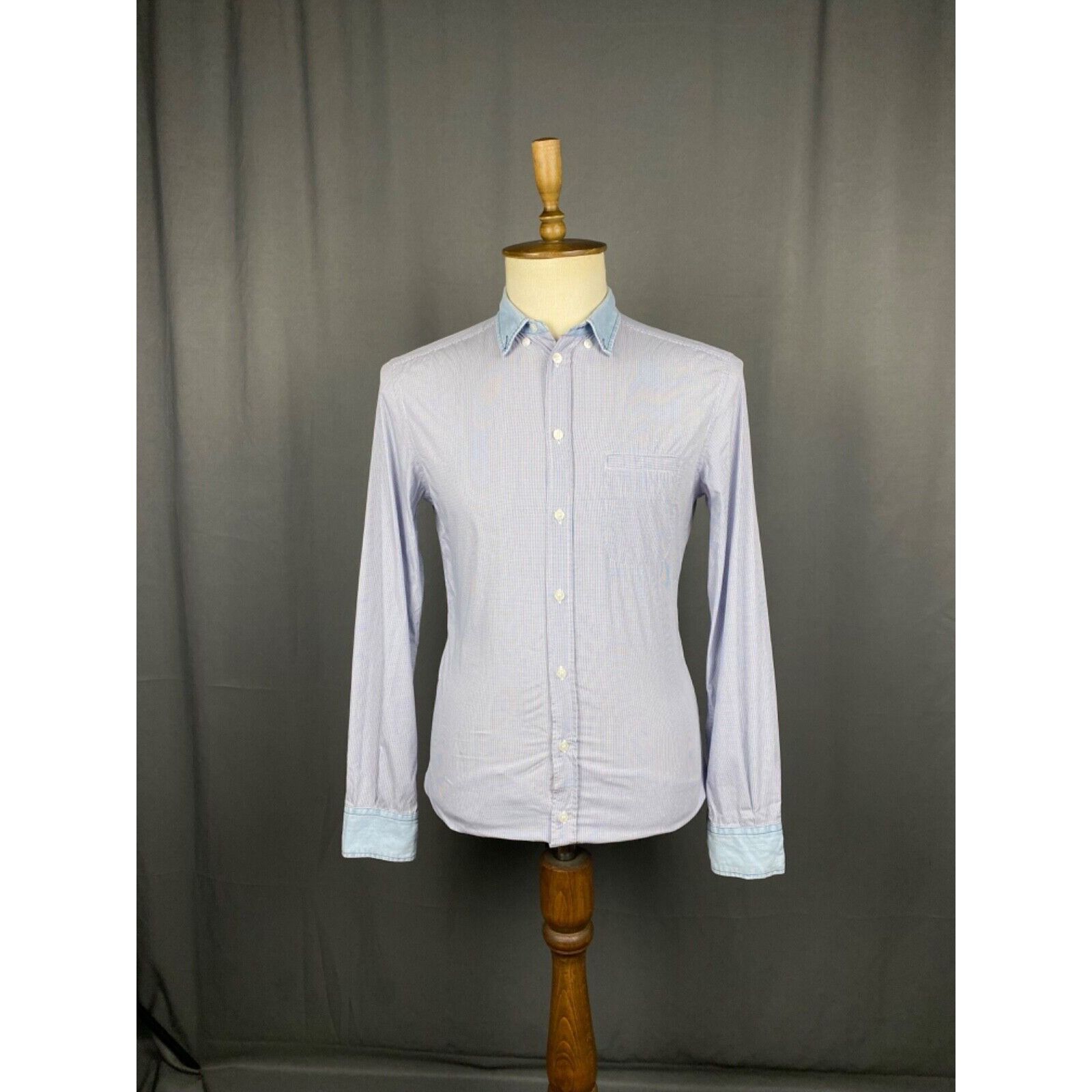 Dolce & Gabbana Dolce&Gabbana Brad Line Men's Blue Longsleeve Shirt Size 39/ Size US M / EU 48-50 / 2 - 3 Thumbnail