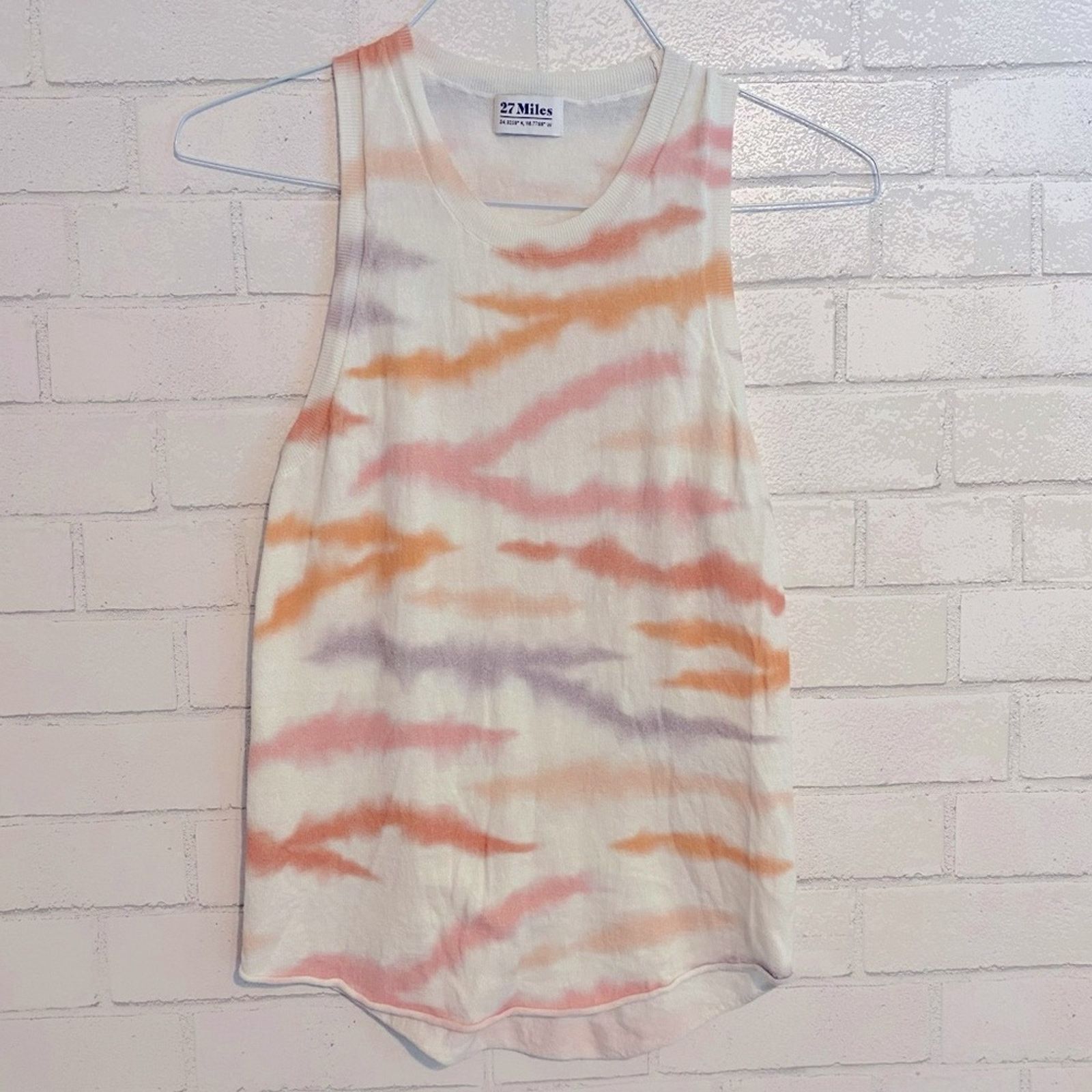 27 Miles 27 MILES MALIBU $138 Womens Small Watercolor Tie DyeTank EUC Size S / US 4 / IT 40 - 2 Thumbnail