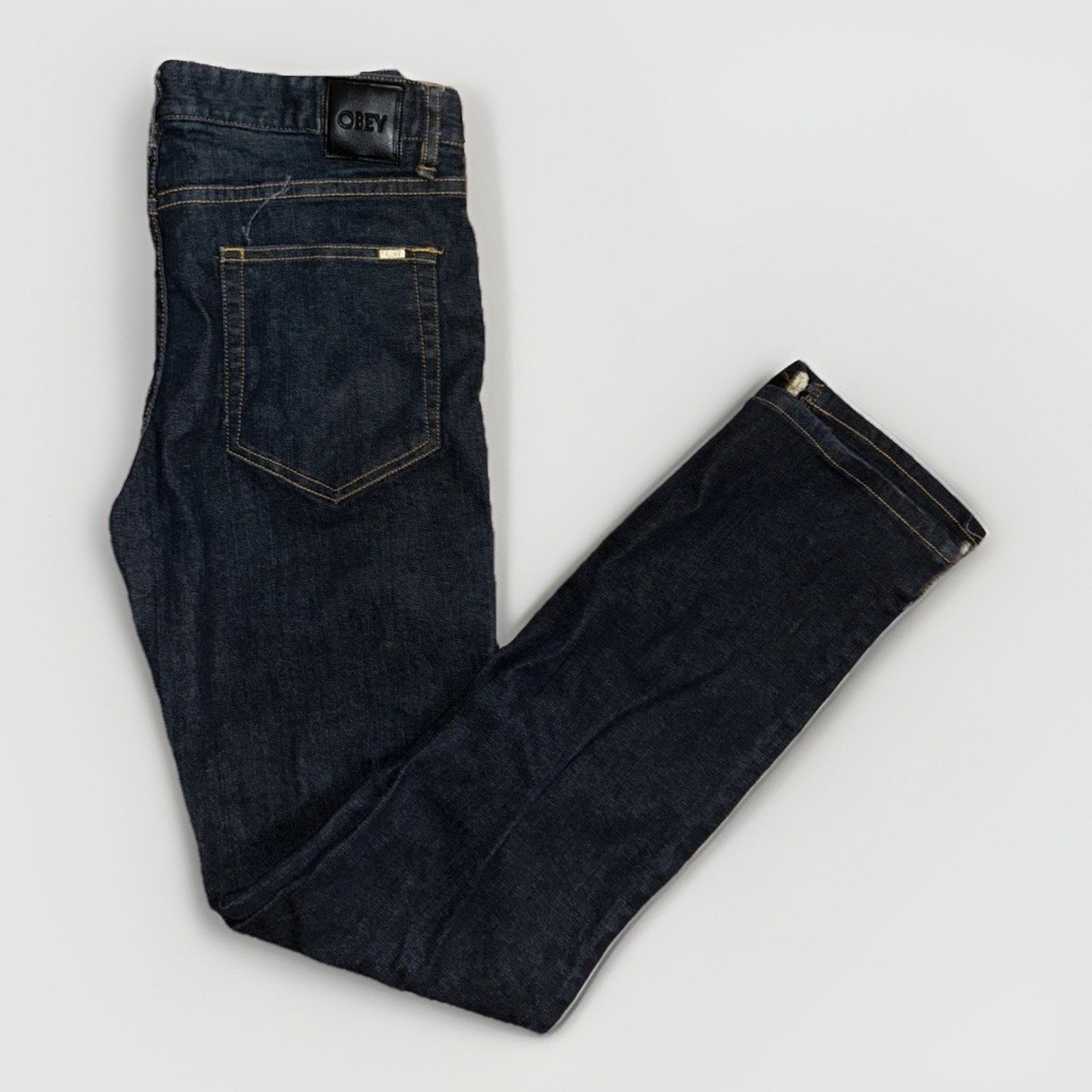 Obey Obey Tight Stretch Straight Leg Jeans Dark Wash 30x33 Size US 30 / EU 46 - 1 Thumbnail