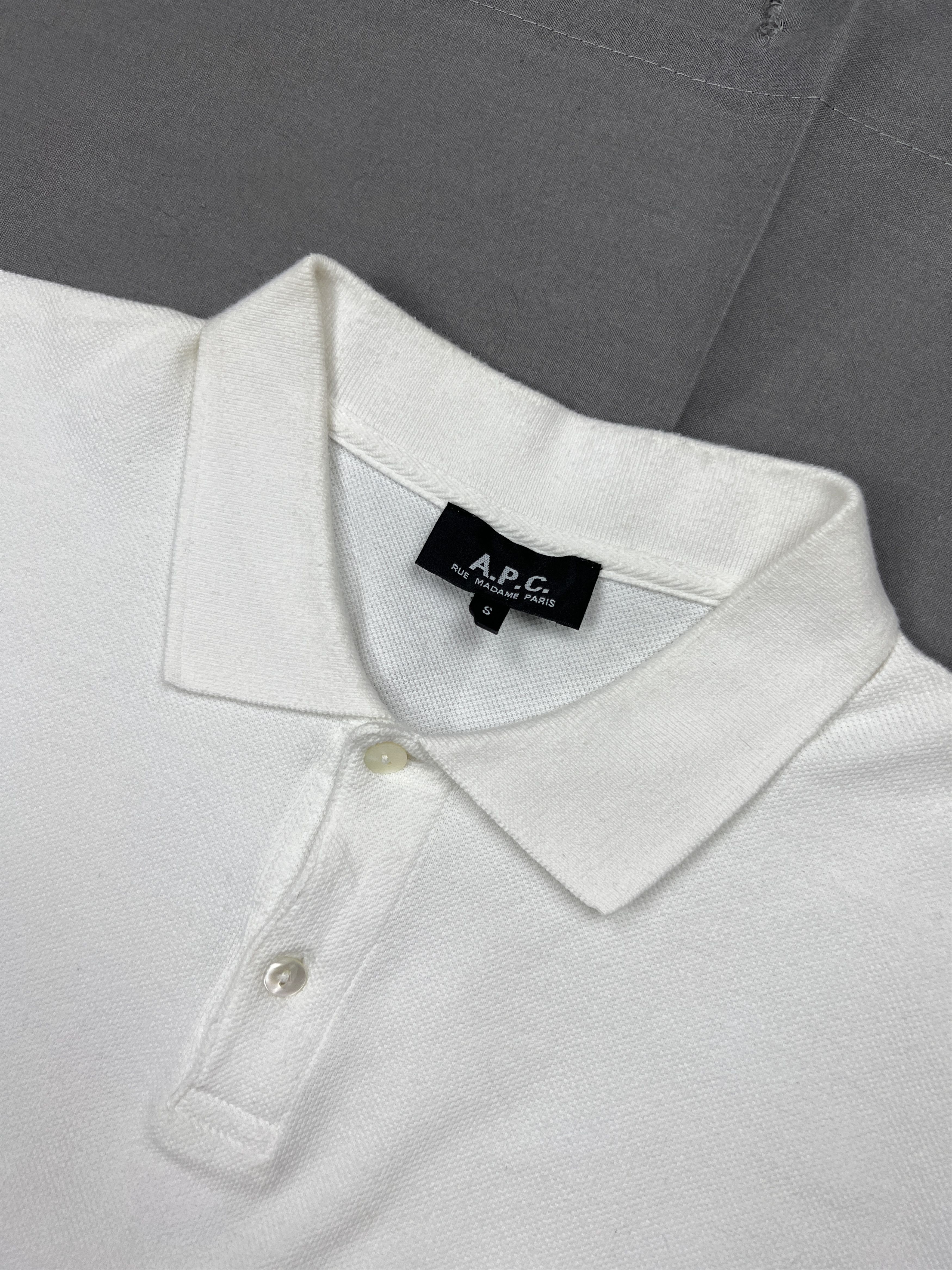 A.P.C. A.P.C. Basic White Cotton Polo Shirt Size US S / EU 44-46 / 1 - 3 Thumbnail