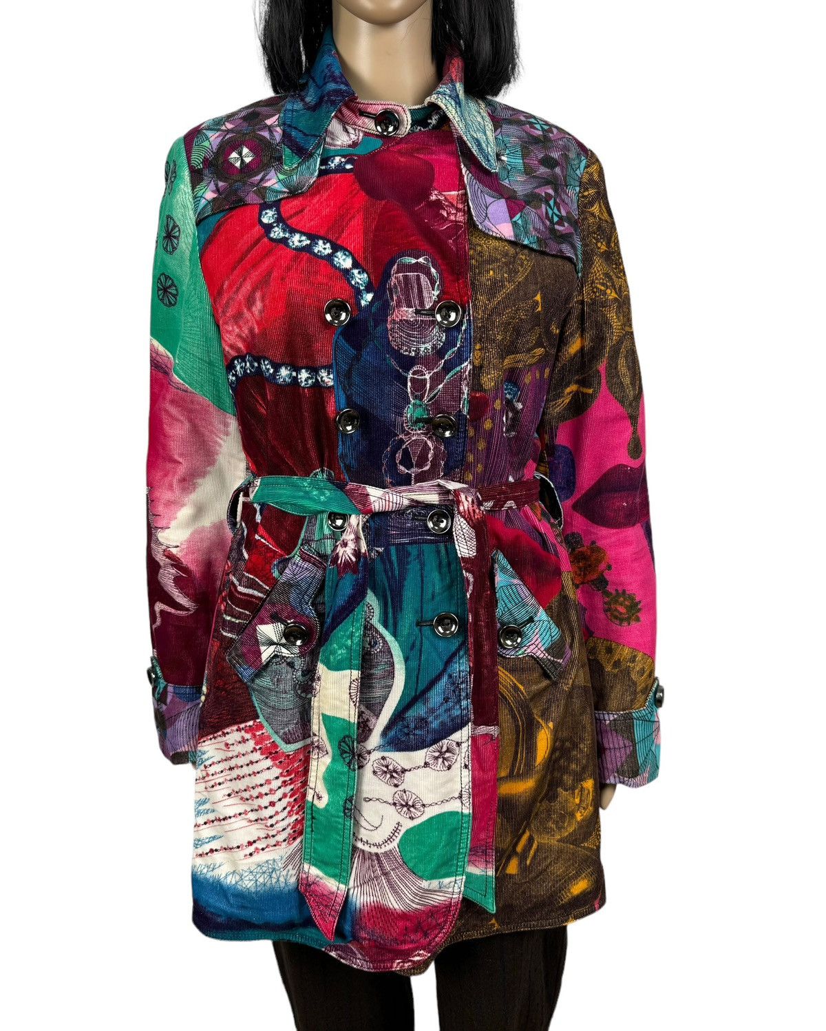 Custo Barcelona Custo Barcelona Corduroy Printed Trench-Coat Warm size 42 Size M / US 6-8 / IT 42-44 - 3 Thumbnail
