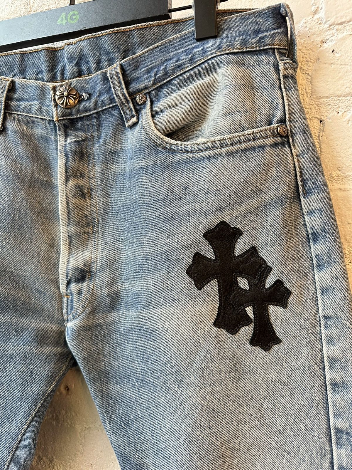 Chrome Hearts CHROME HEARTS LEVI 501 CROSS PATCH JEANS Size US 33 - 2 Thumbnail