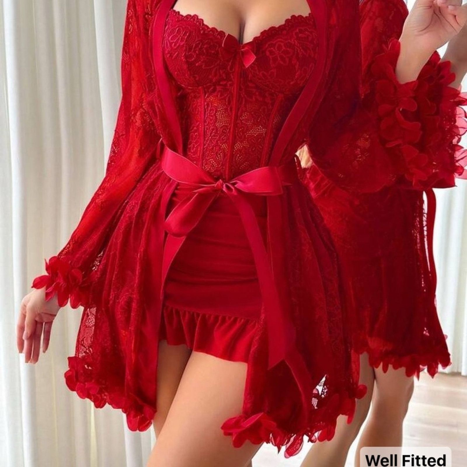 Other Elegant Red Lace Lingerie Set size S Size S / US 4 / IT 40 - 2 Thumbnail