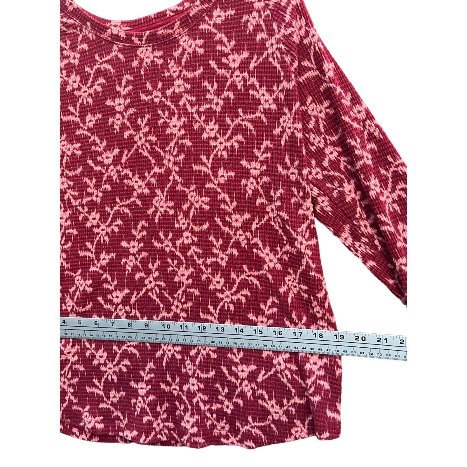 Other Knox Rose - Women's Long Sleeve Thermal Top - Burgundy - Lar Size L / US 10 / IT 46 - 6 Thumbnail