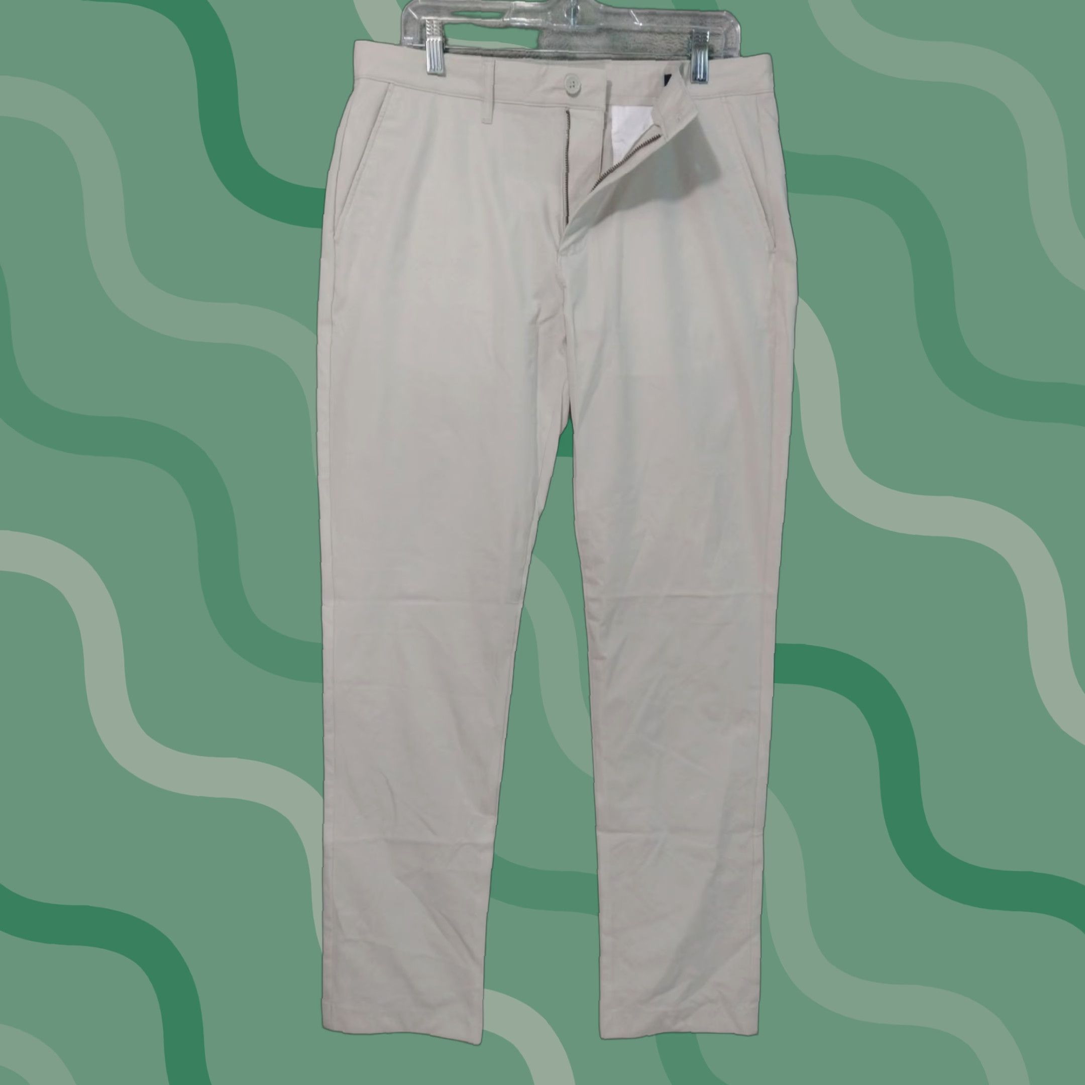 J.Crew J.CREW Pants Men 32x34 Beige Tech Chino Performance Stretch Straight Leg Flat Front Casual Workwear City 90s Mens Size US 32 / EU 48 - 1 Thumbnail