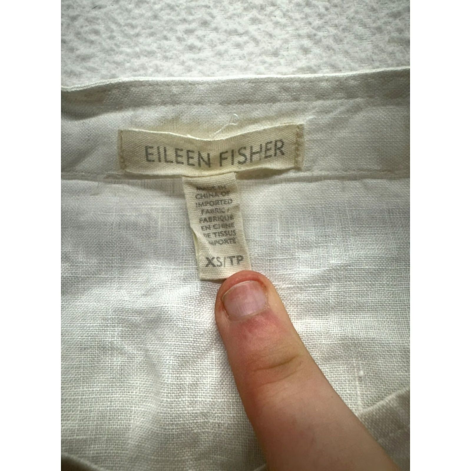 Eileen Fisher Eileen Fisher Button-Up Women's XS White Linen Down 29 in Pit to Pit Pockets - Casual, Pre-Owned Good Womens XSmall Size XS / US 0-2 / IT 36-38 - 5 Thumbnail