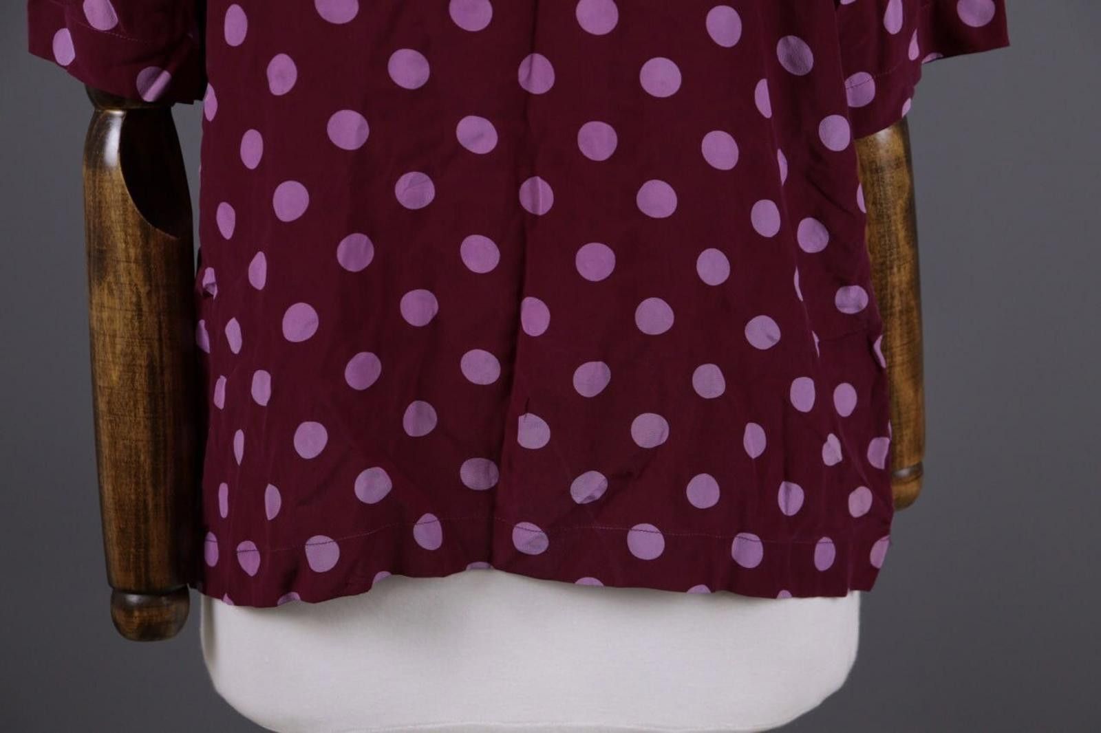 Polo Ralph Lauren Laurel Purple Polka Dot Silk Short Sleeve Top Shirt Size 42 Size M / US 6-8 / IT 42-44 - 2 Thumbnail
