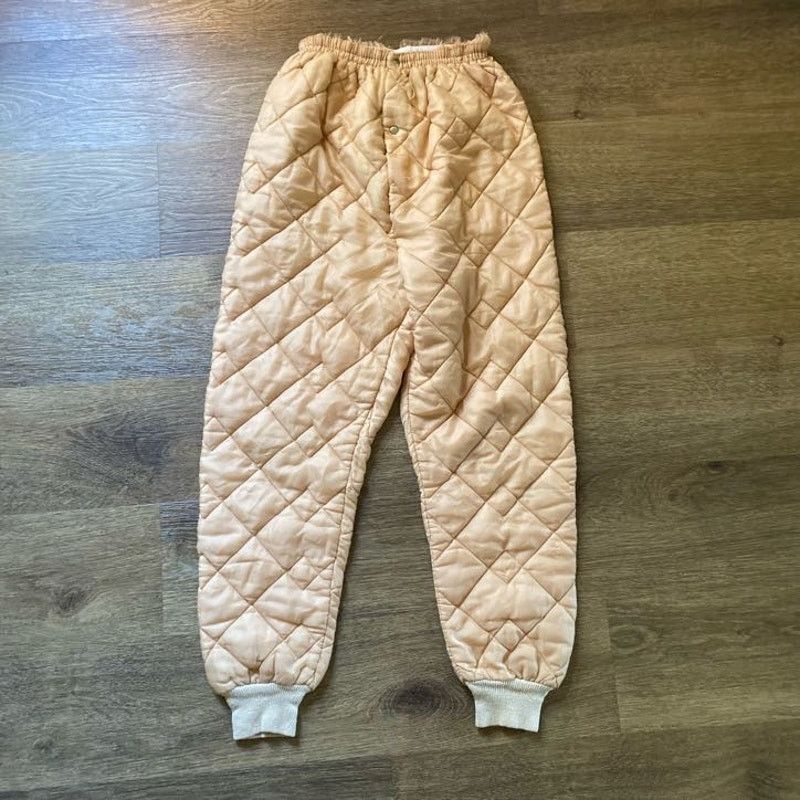 Vintage Vintage Peach Quilted Pants Size US S / EU 44-46 / 1 - 1 Thumbnail